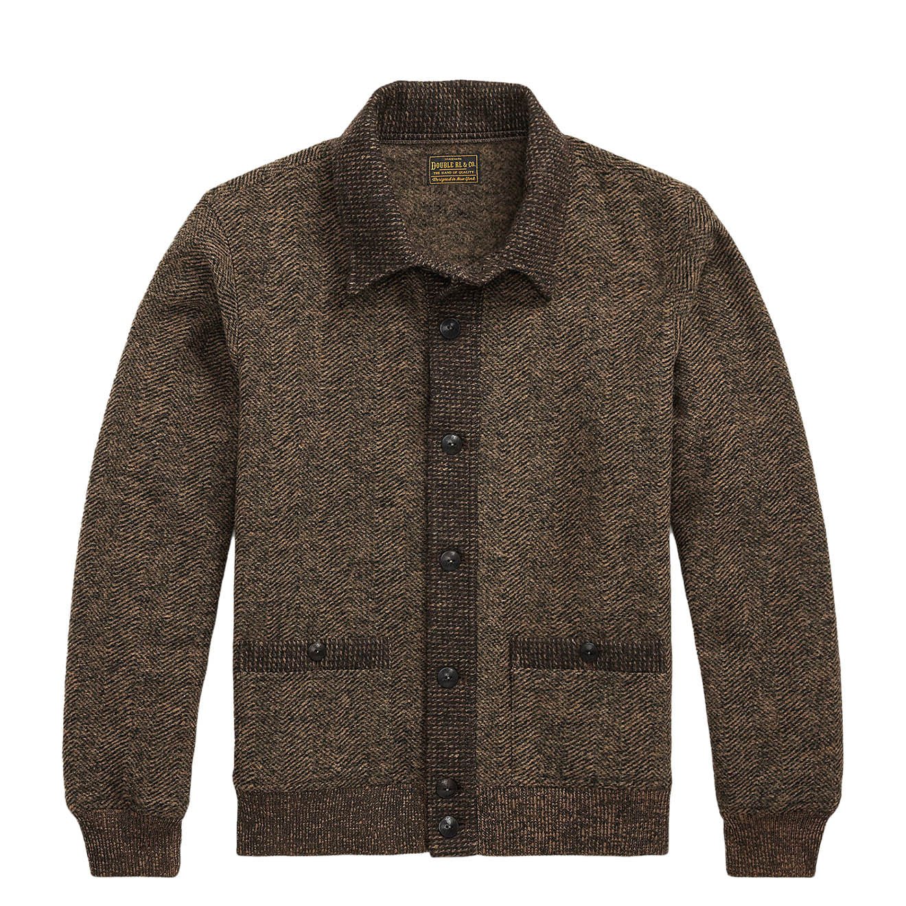 RRL By Ralph Lauren Double Knit Tweed Cardigan Brown / Multi