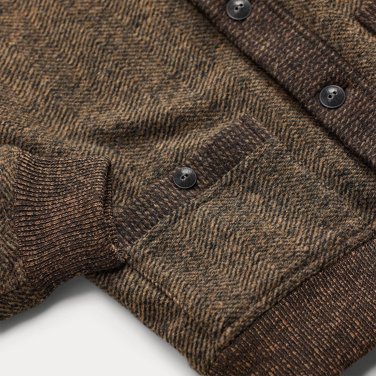 RRL By Ralph Lauren Double Knit Tweed Cardigan Brown / Multi - Image 4