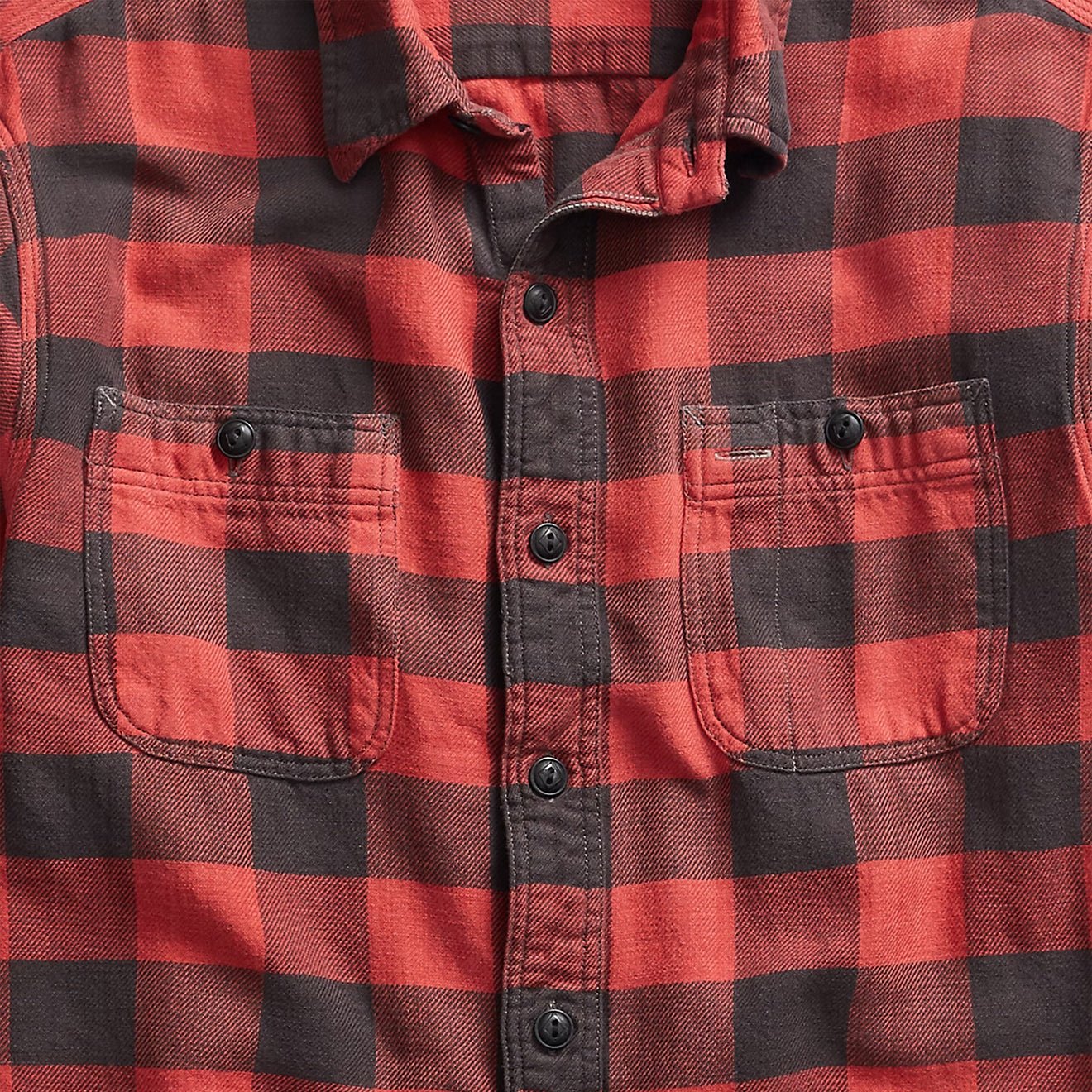 RRL By Ralph Lauren Farrell Long Sleeve Sport Shirt Rl Red Black - Image 3
