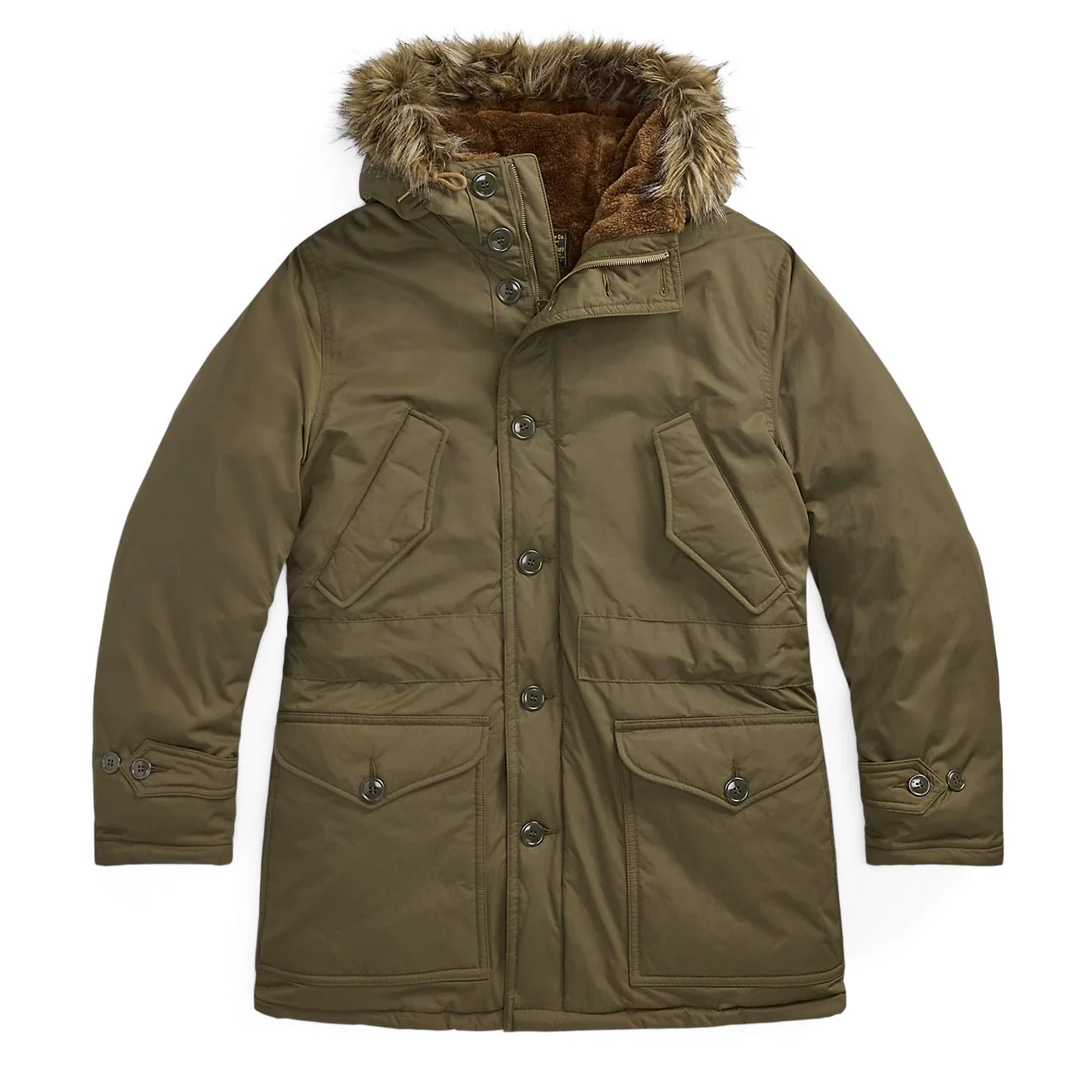 RRL by Ralph Lauren Faux-Fur-Trim Parka Vintage Olive