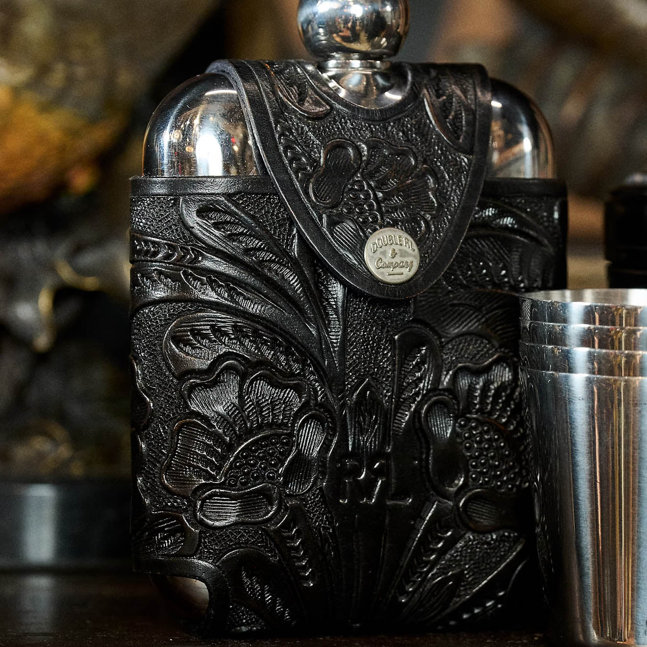 RRL By Ralph Lauren Flask Vintage Silver / Black - Image 5