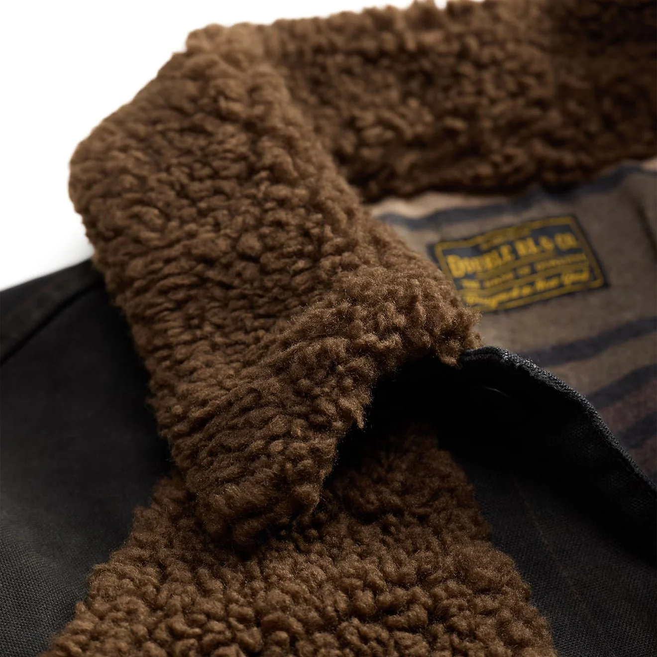 RRL By Ralph Lauren Fleece-Panelled Canvas Jacket Vintage Black / Brown - Image 4