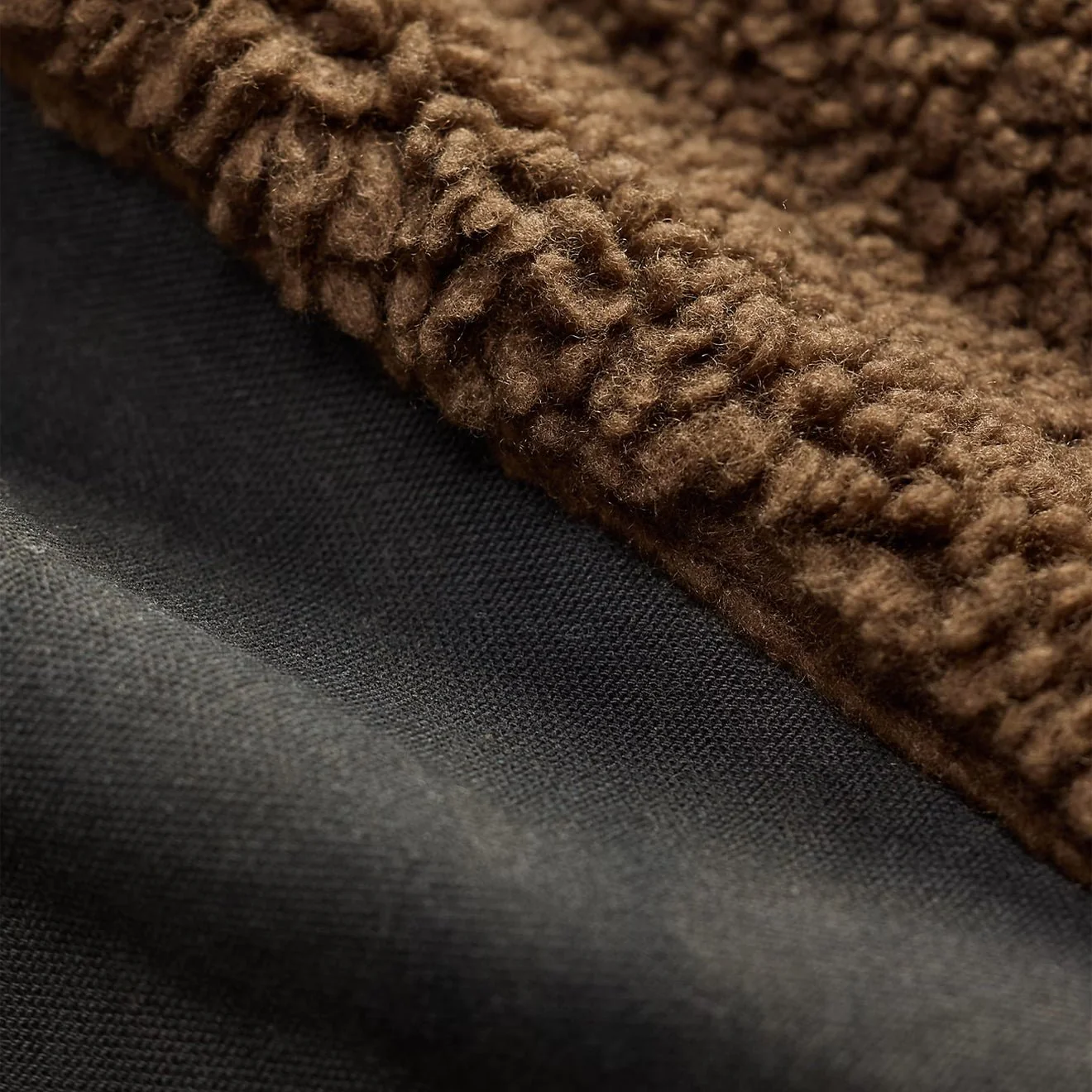 RRL By Ralph Lauren Fleece-Panelled Canvas Jacket Vintage Black / Brown - Image 5