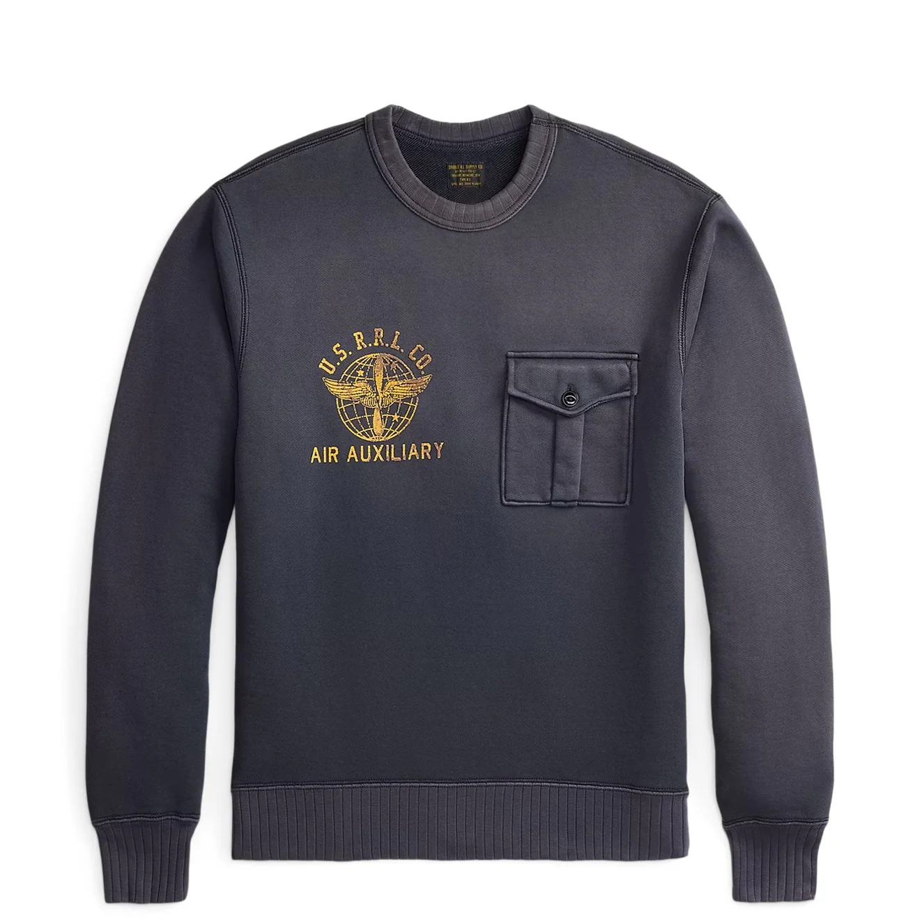 RRL By Ralph Lauren French Terry Graphic Sweatshirt Faded Blue