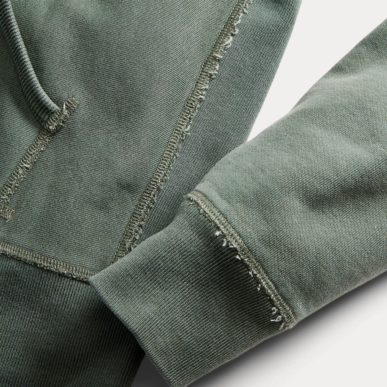 RRL by Ralph Lauren Garment-Dyed Fleece Hoodie Collegiate Green - Image 4