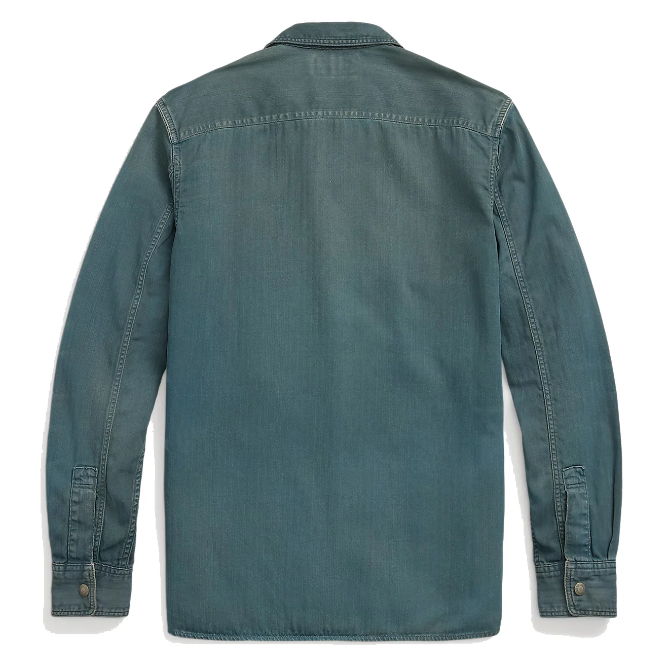 RRL by Ralph Lauren Garment-Dyed Herringbone Twill Workshirt Slate Blue - Image 2