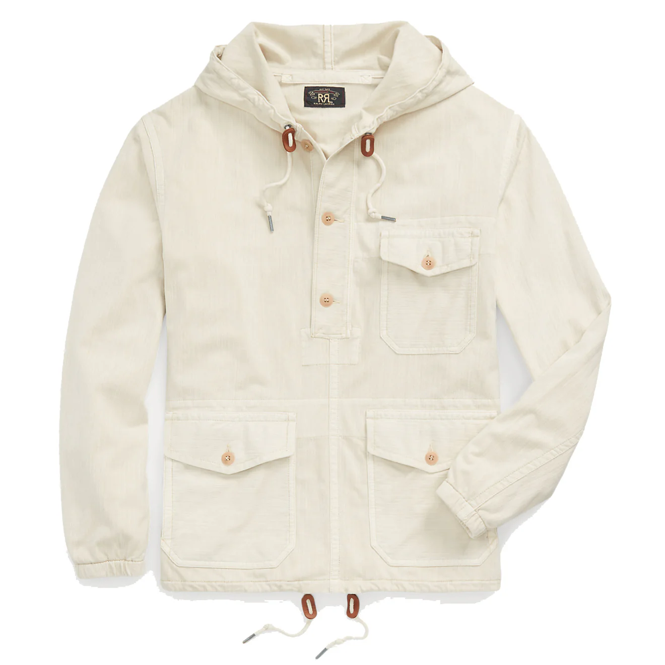RRL by Ralph Lauren Garment-Dyed Jersey Popover Anorak Cream