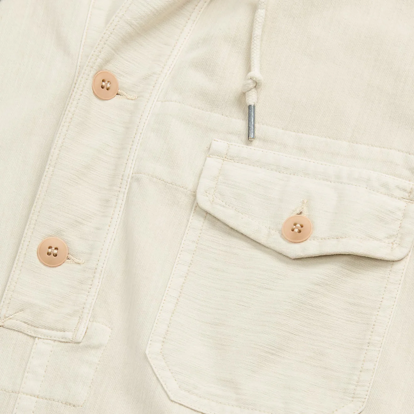 RRL by Ralph Lauren Garment-Dyed Jersey Popover Anorak Cream - Image 4