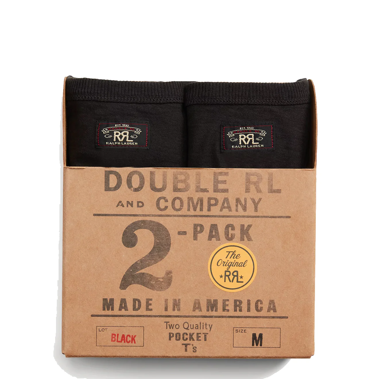 RRL by Ralph Lauren Garment-Dyed Pocket T-Shirt Two-Pack Black - Image 4