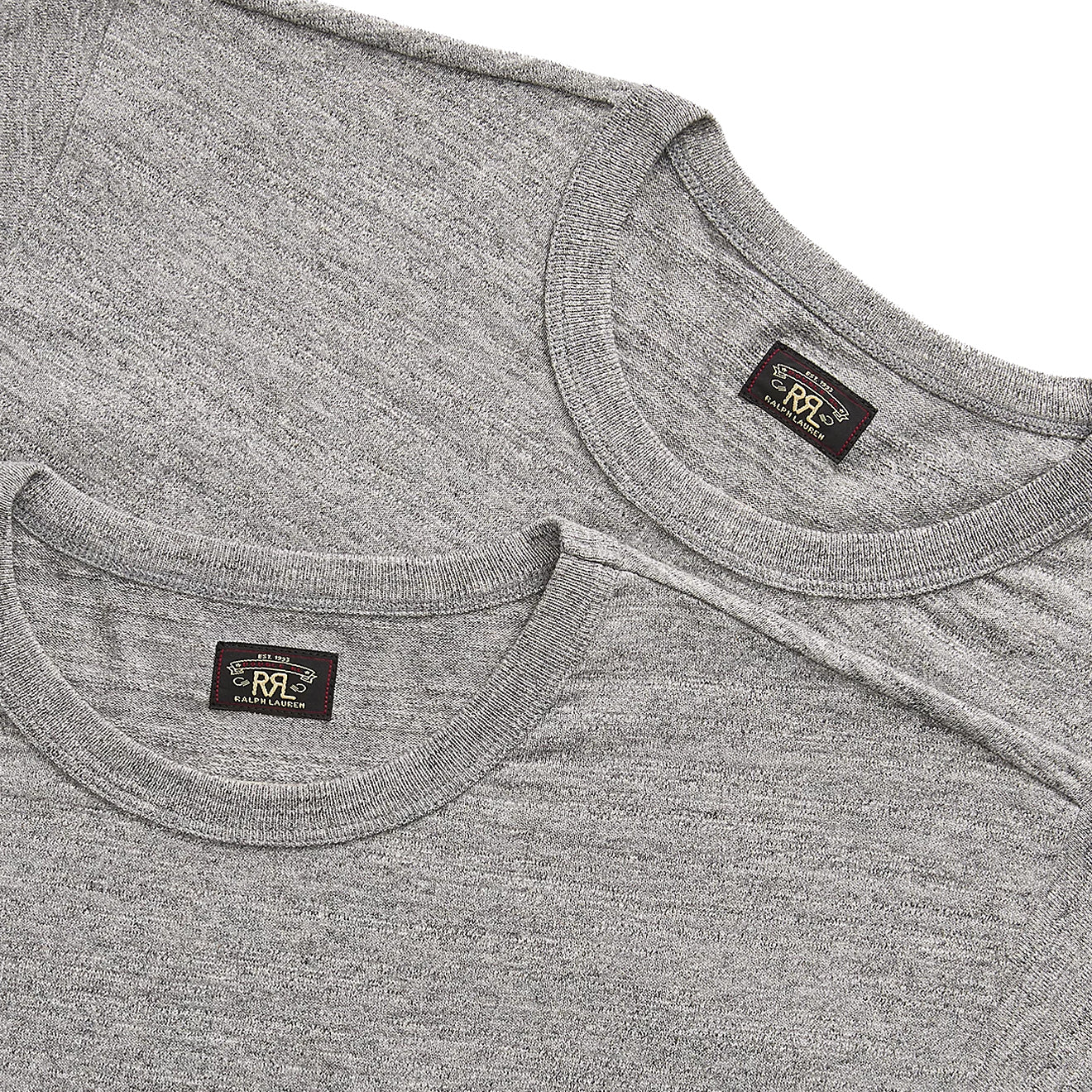 RRL by Ralph Lauren Garment-Dyed Pocket T-Shirt Two-Pack Grey Heather - Image 4