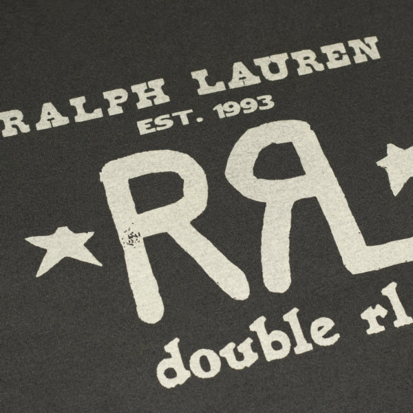 RRL by Ralph Lauren Graphic Logo T-Shirt Faded Black Canvas - Image 4