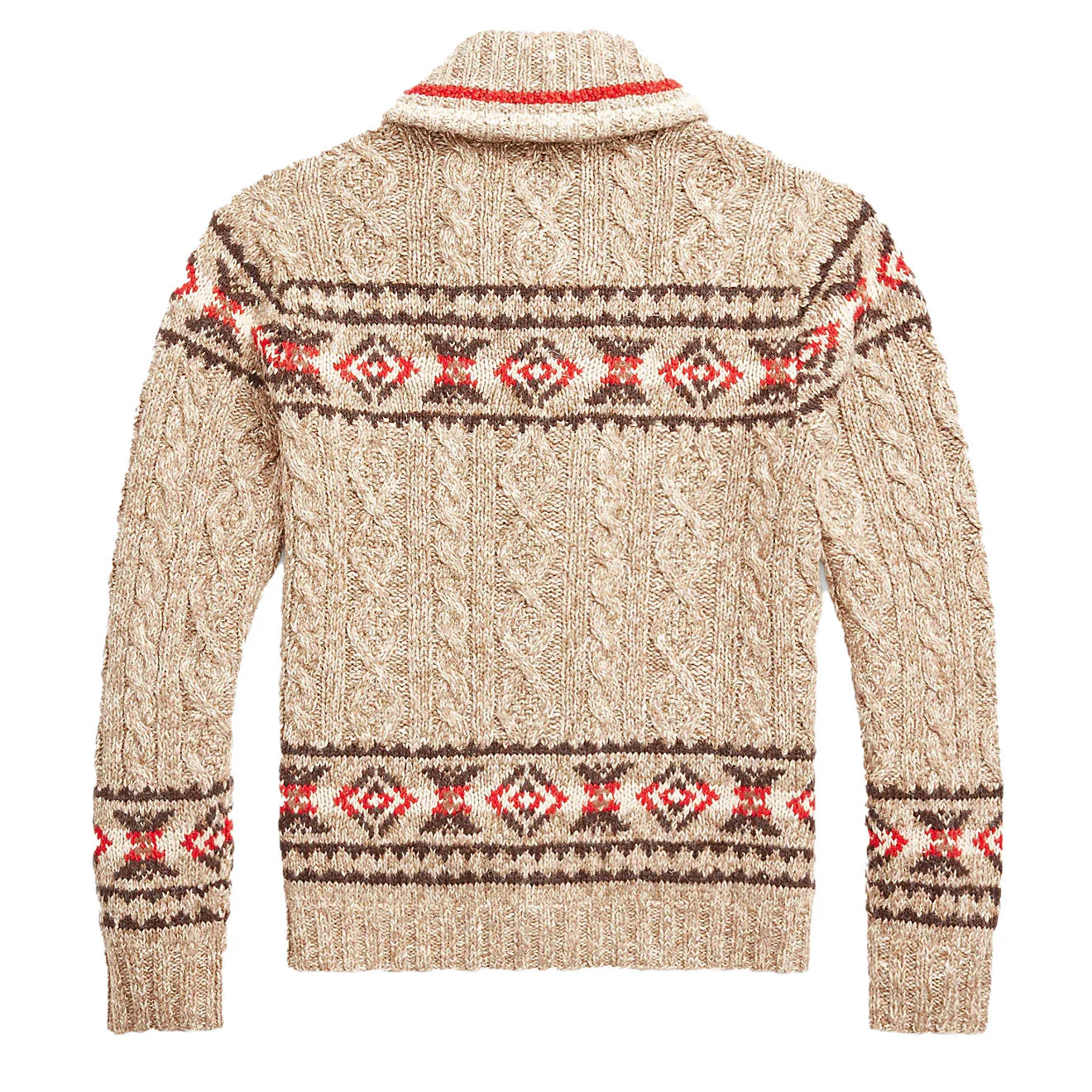 RRL by Ralph Lauren Hand-Knit Linen-Blend Cardigan Brown Multi - Image 2