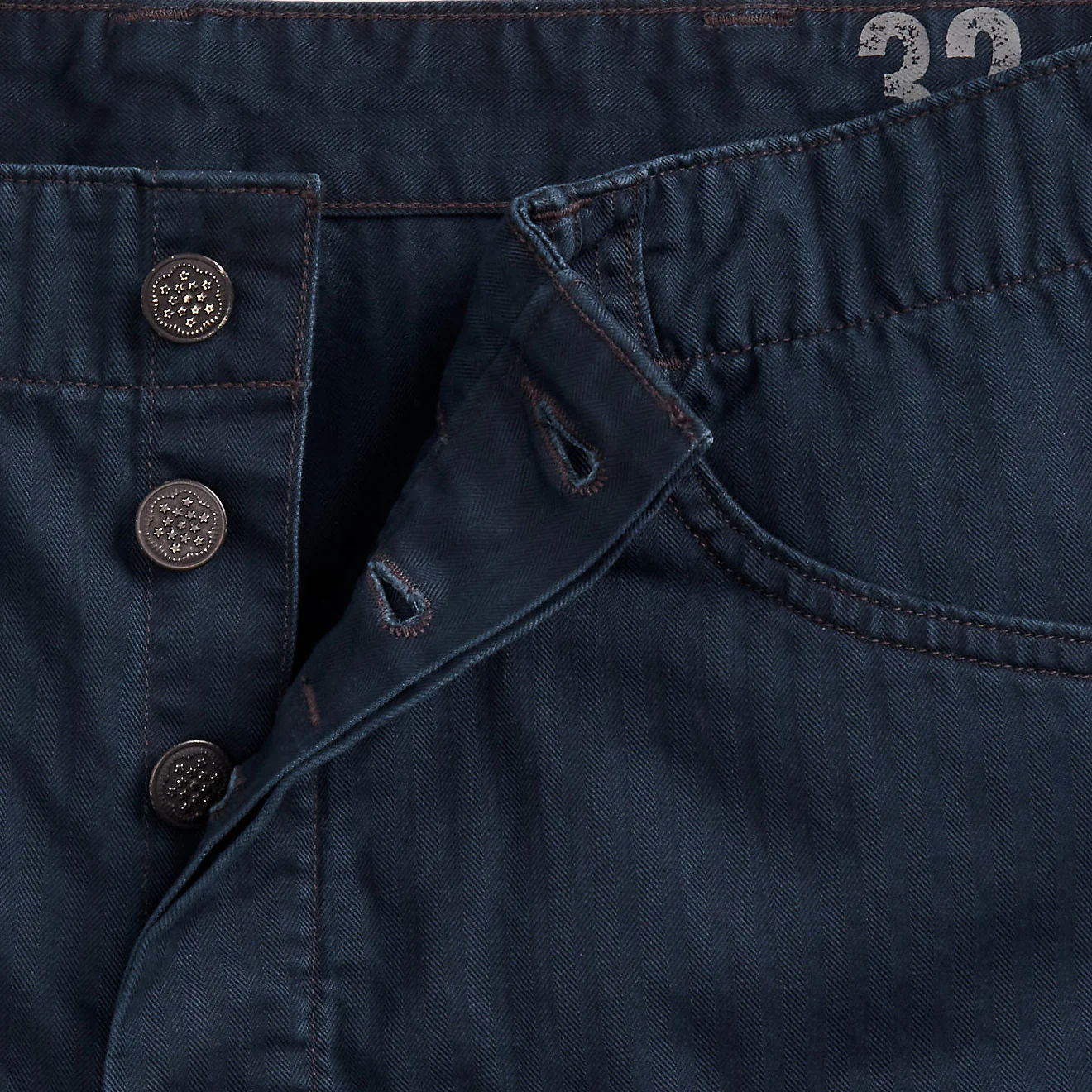 RRL by Ralph Lauren Herringbone Twill Field Short Navy - Image 4