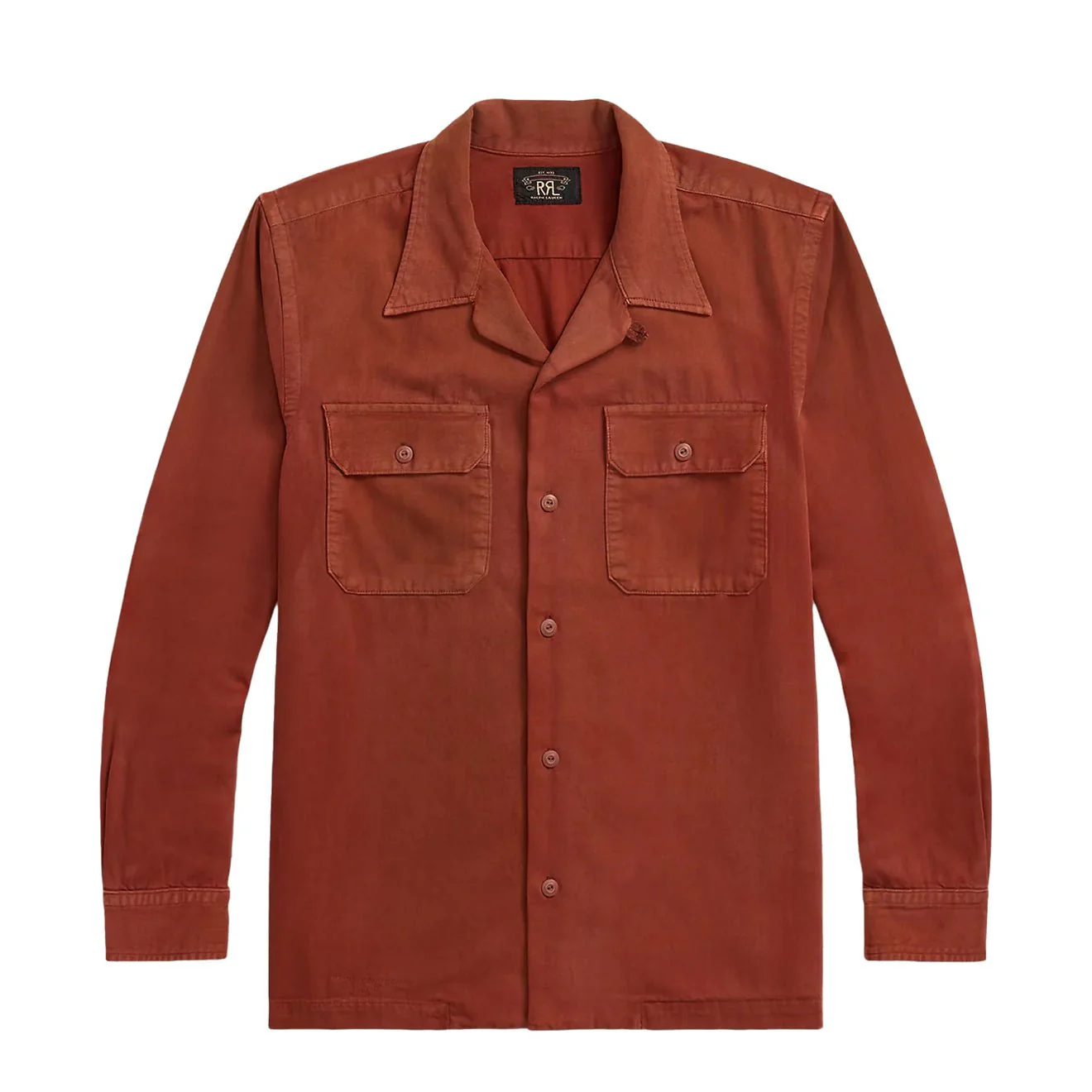 RRL By Ralph Lauren Holmes Camp Long Sleeve Sport Shirt Brick