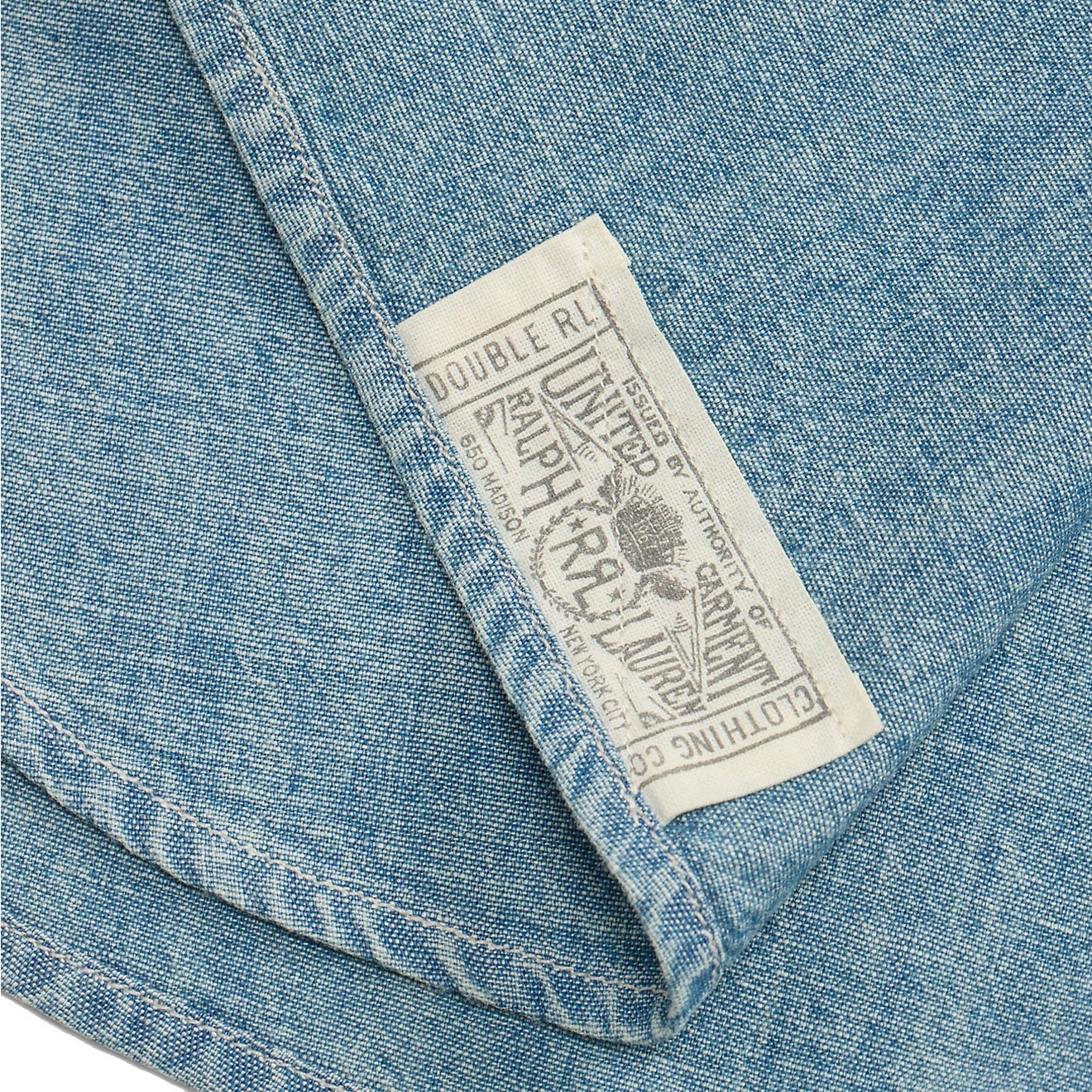 RRL By Ralph Lauren Indigo Chambray Workshirt Medium Wash - Image 4