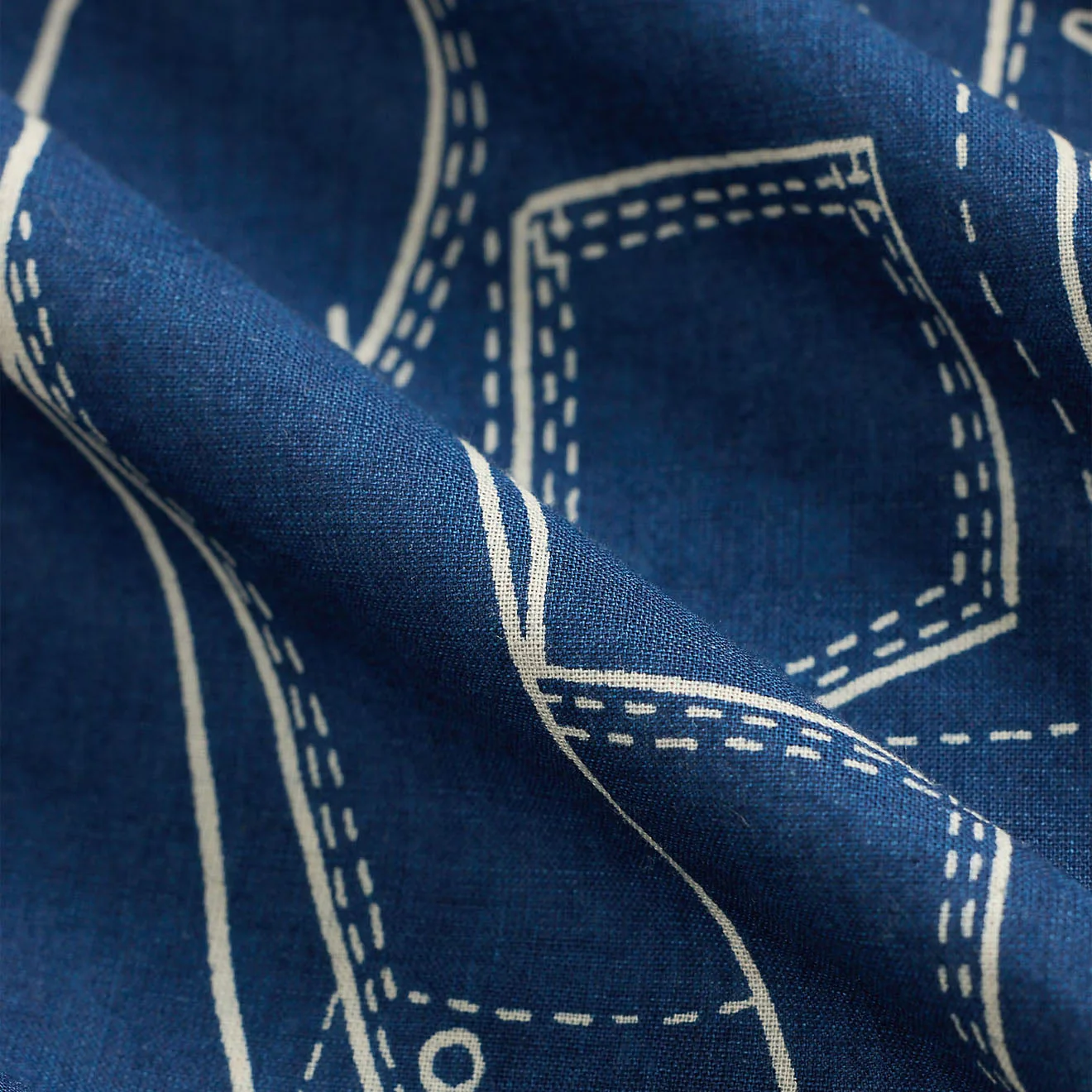 RRL By Ralph Lauren Indigo Cotton Graphic Bandanna Indigo/Cream - Image 3