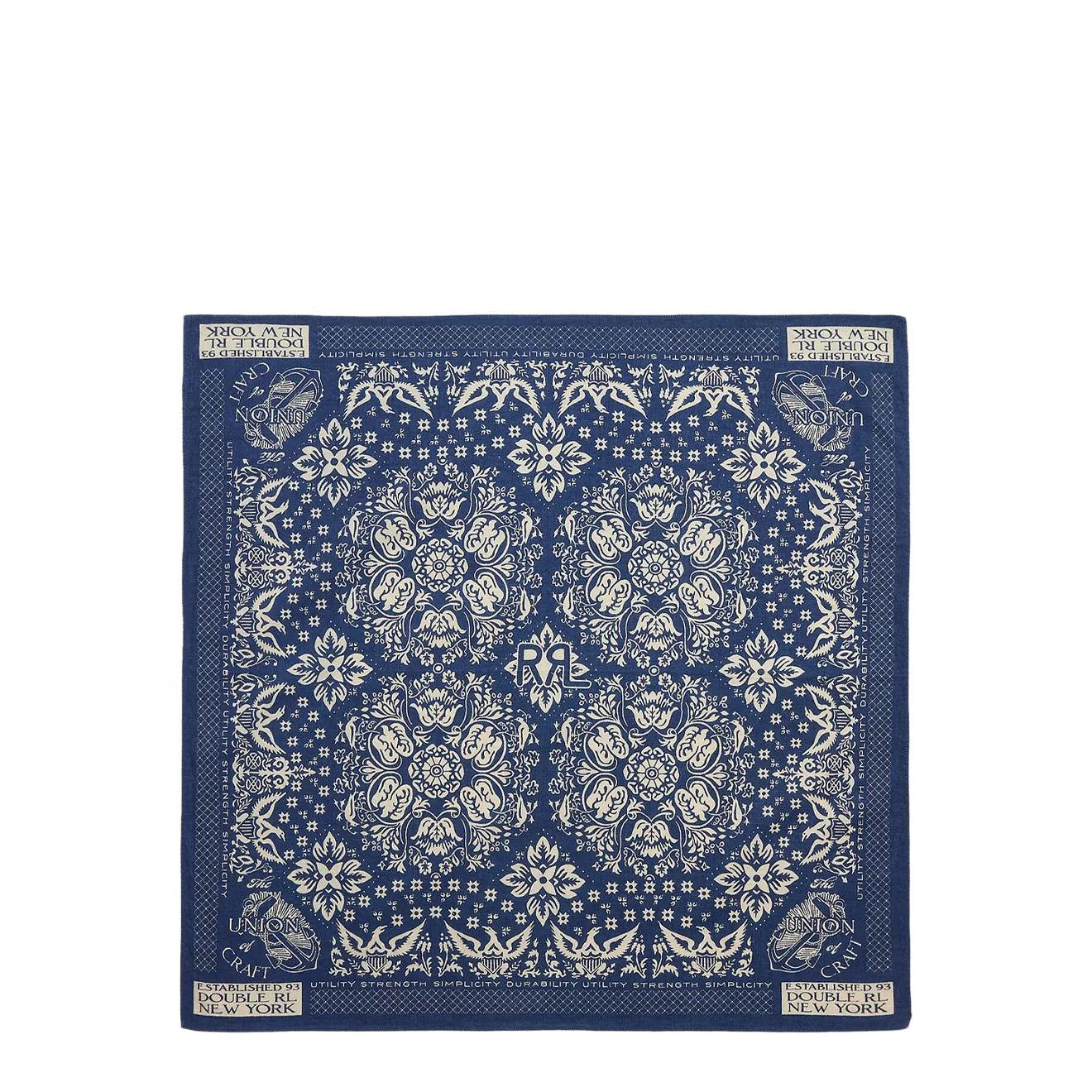 RRL By Ralph Lauren Indigo Floral-Print Cotton Bandanna Indigo / Cream