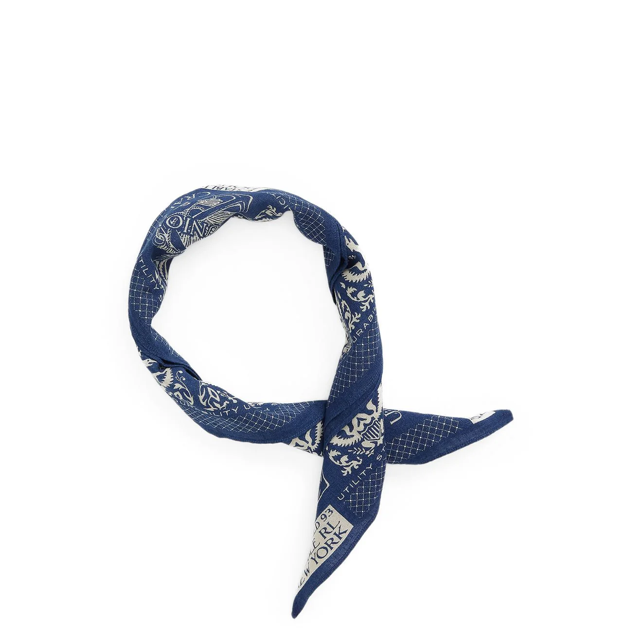 RRL By Ralph Lauren Indigo Floral-Print Cotton Bandanna Indigo / Cream - Image 2