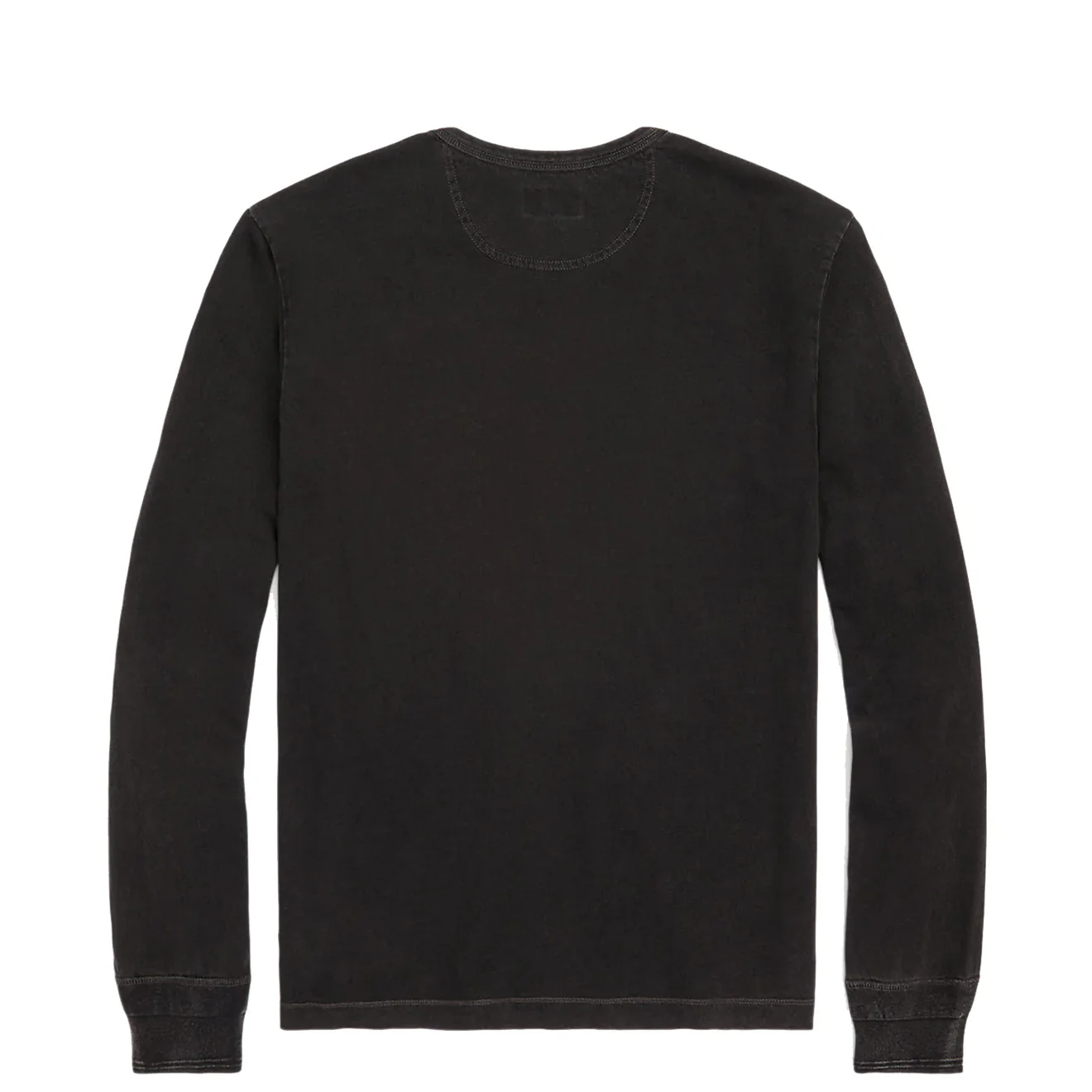 RRL by Ralph Lauren Indigo Jersey Henley Shirt Sulphur Black - Image 2