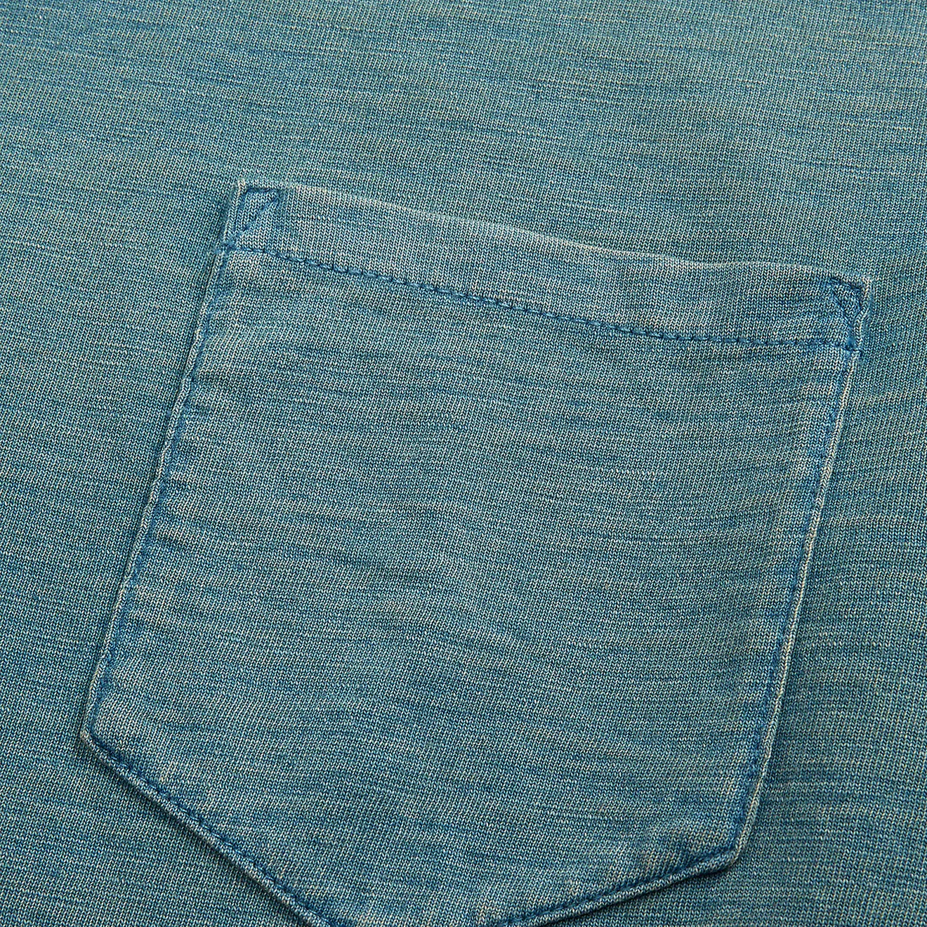 RRL by Ralph Lauren Indigo Jersey Pocket T-Shirt Washed Blue Indigo - Image 3