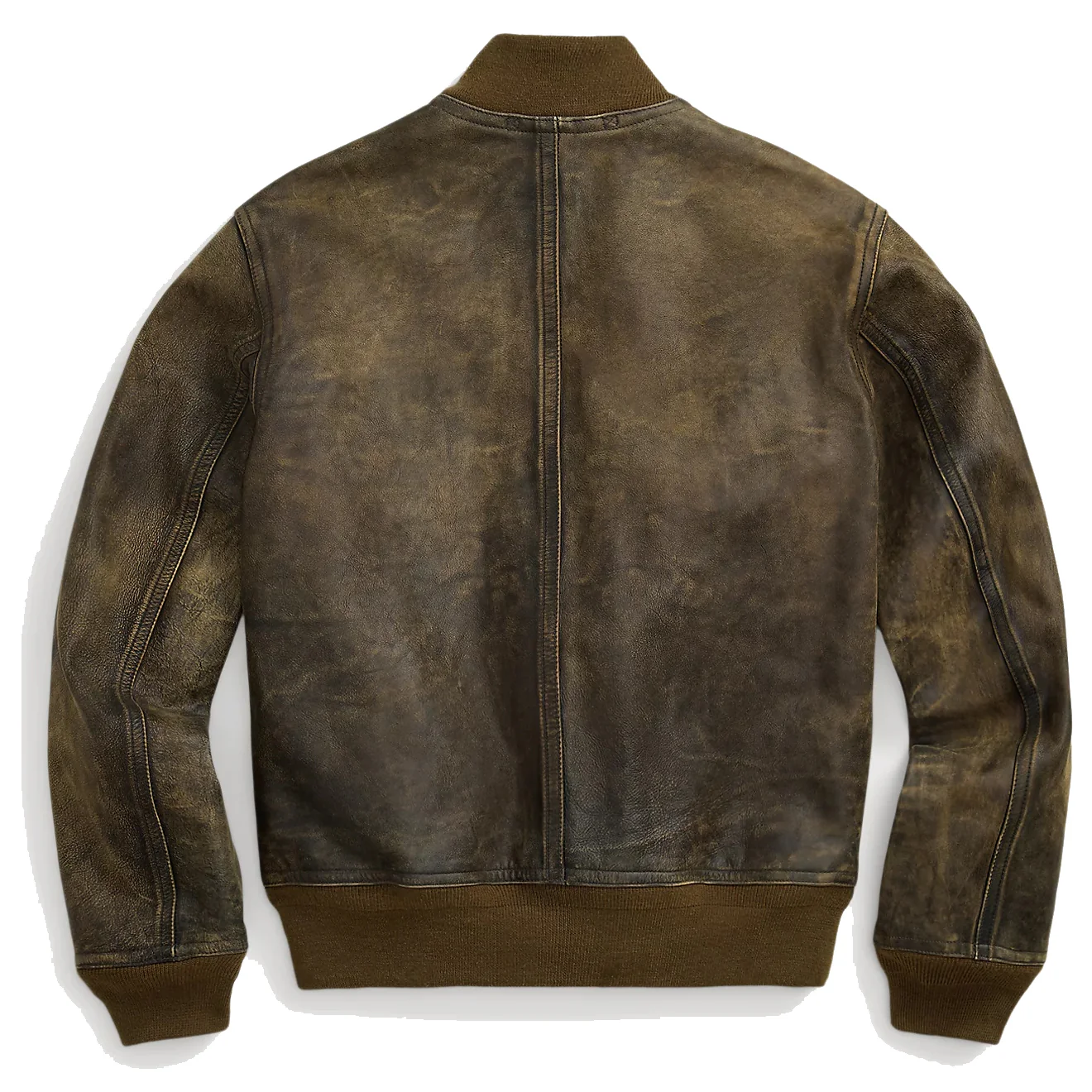 RRL by Ralph Lauren Indigo Leather Bomber Jacket Vintage Indigo - Image 3