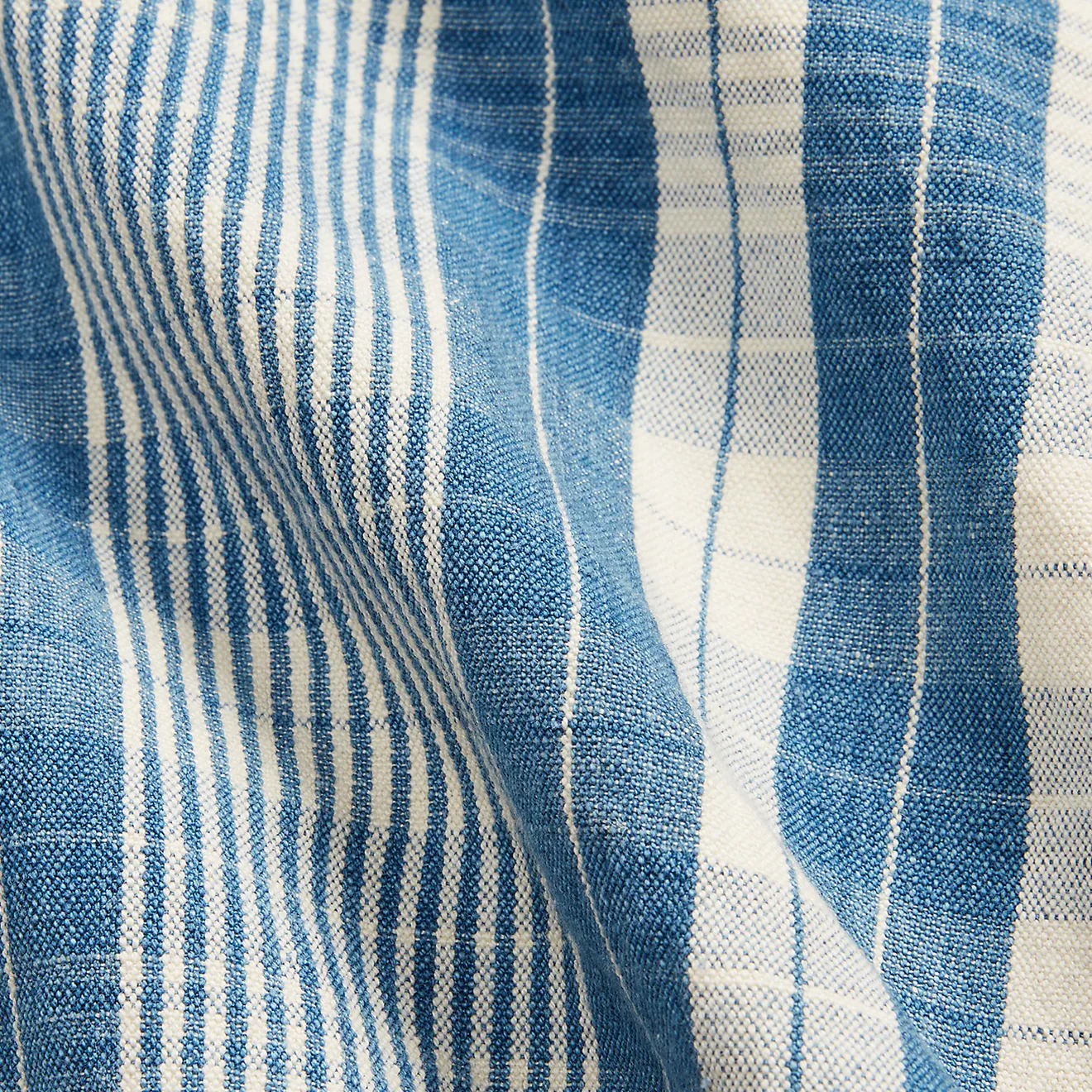 RRL by Ralph Lauren Indigo Plaid Cotton-Linen Workshirt RL-711 Indigo/Creme - Image 6