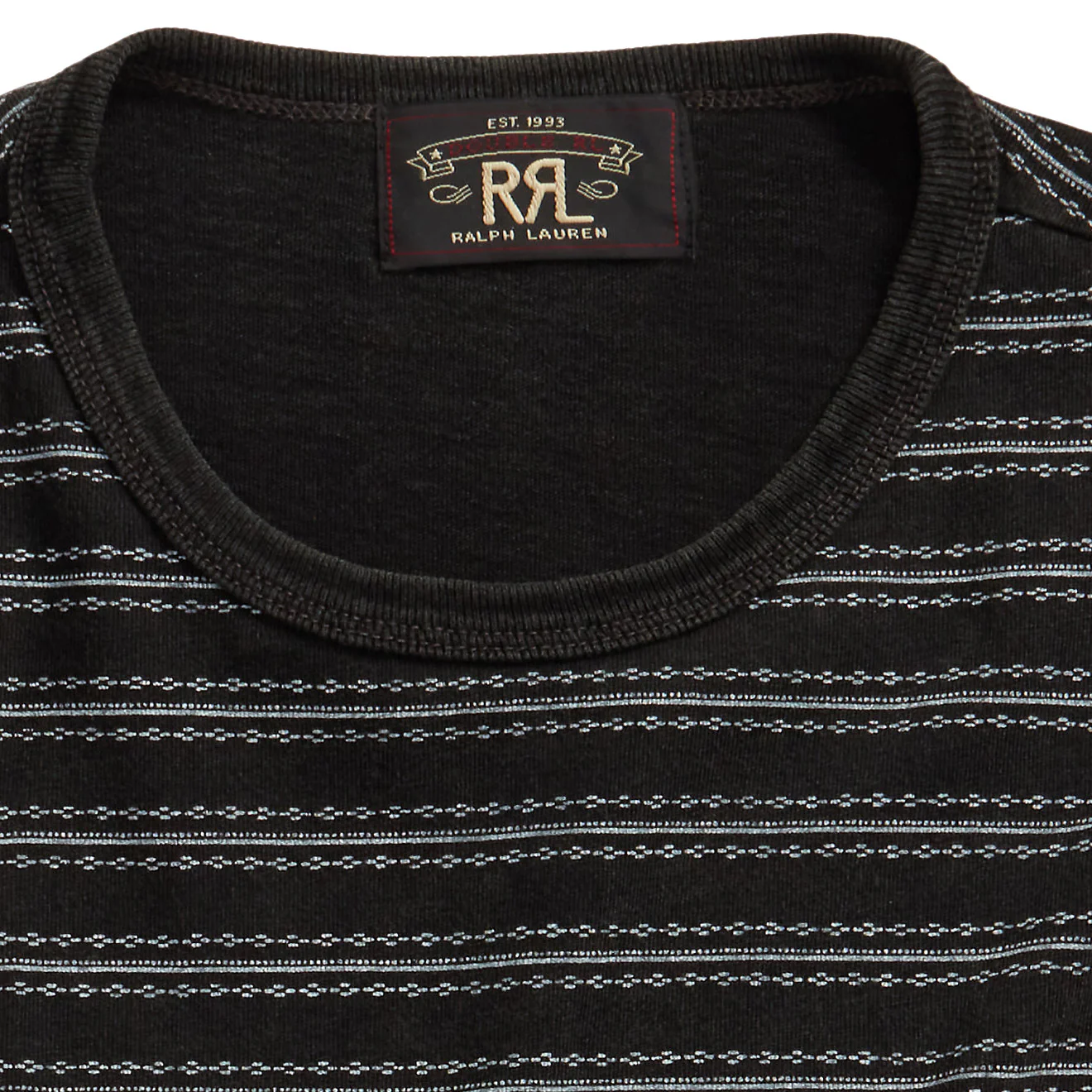 RRL by Ralph Lauren Indigo Striped Jersey T-Shirt Black Multi - Image 4