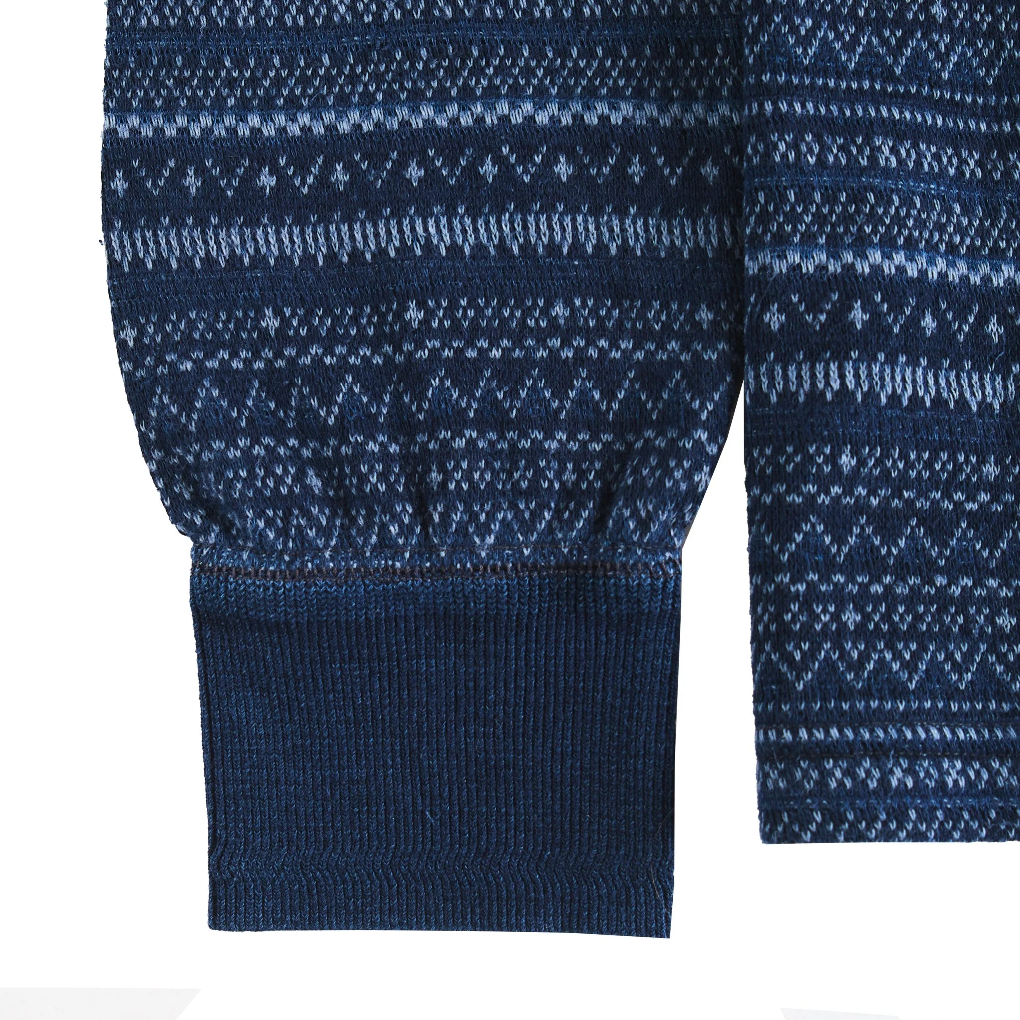 RRL By Ralph Lauren Jacquard Henley Long Sleeve Pullover Indigo / Multi - Image 3