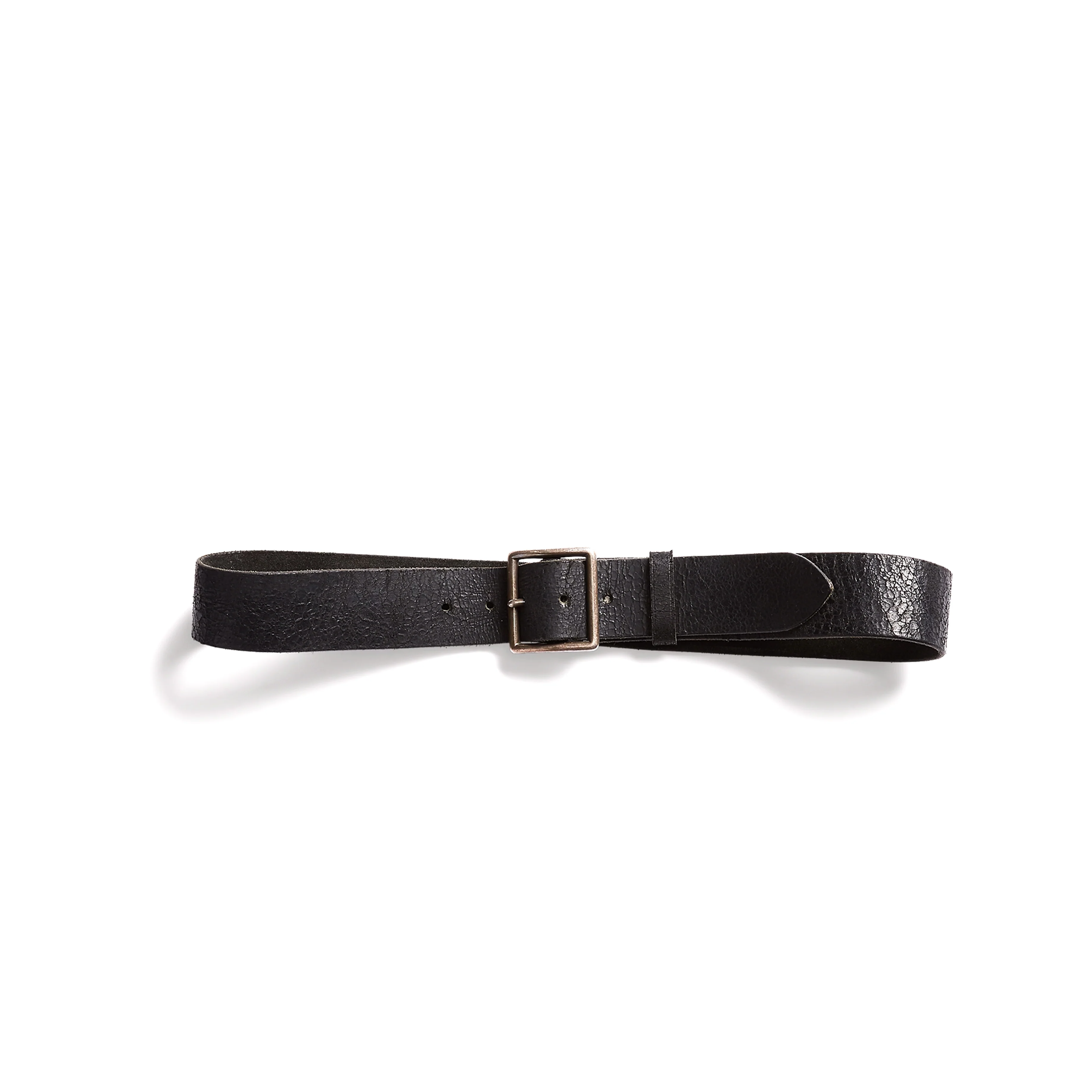 RRL by Ralph Lauren Jones Distressed Leather Belt Vintage Black - Image 2