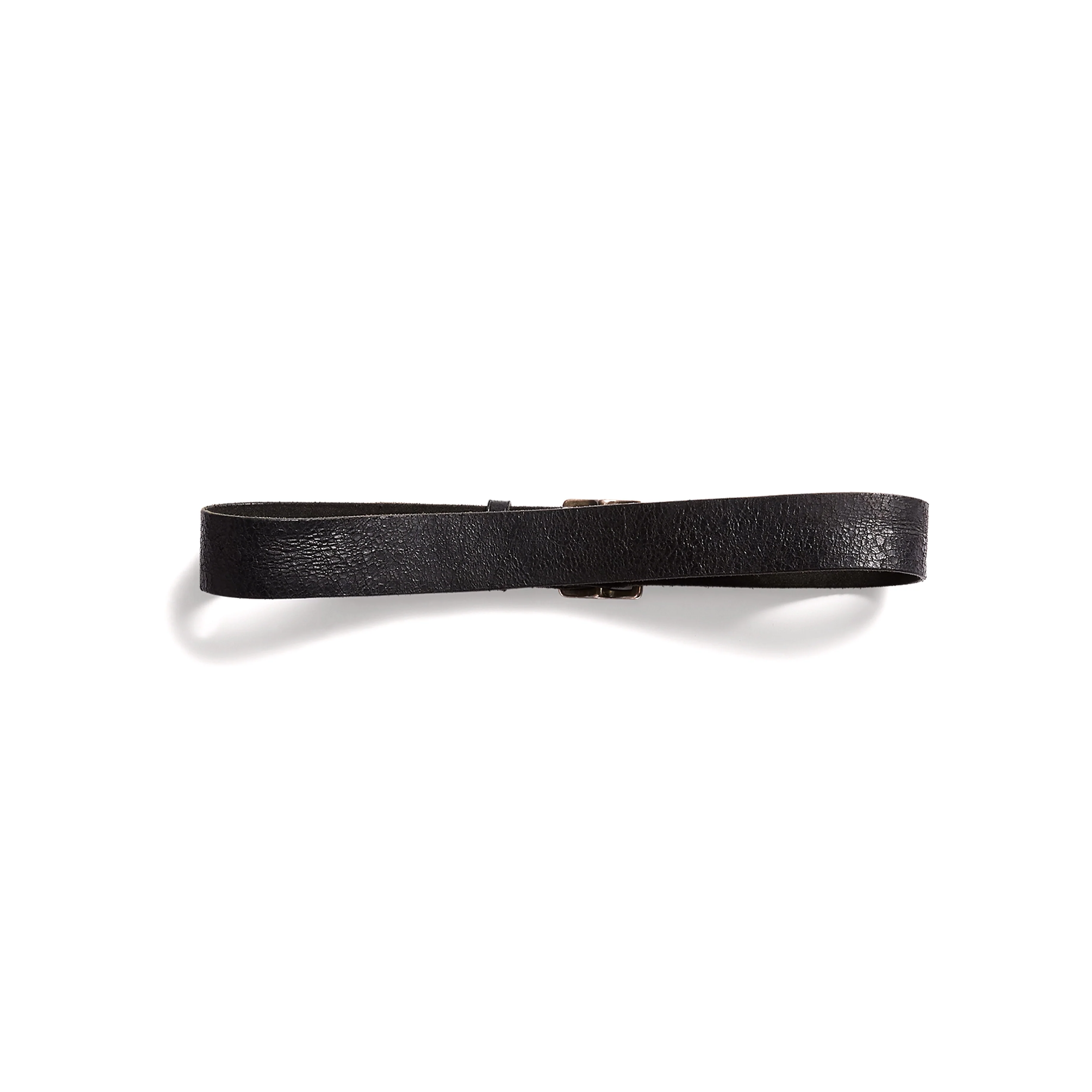 RRL by Ralph Lauren Jones Distressed Leather Belt Vintage Black - Image 3