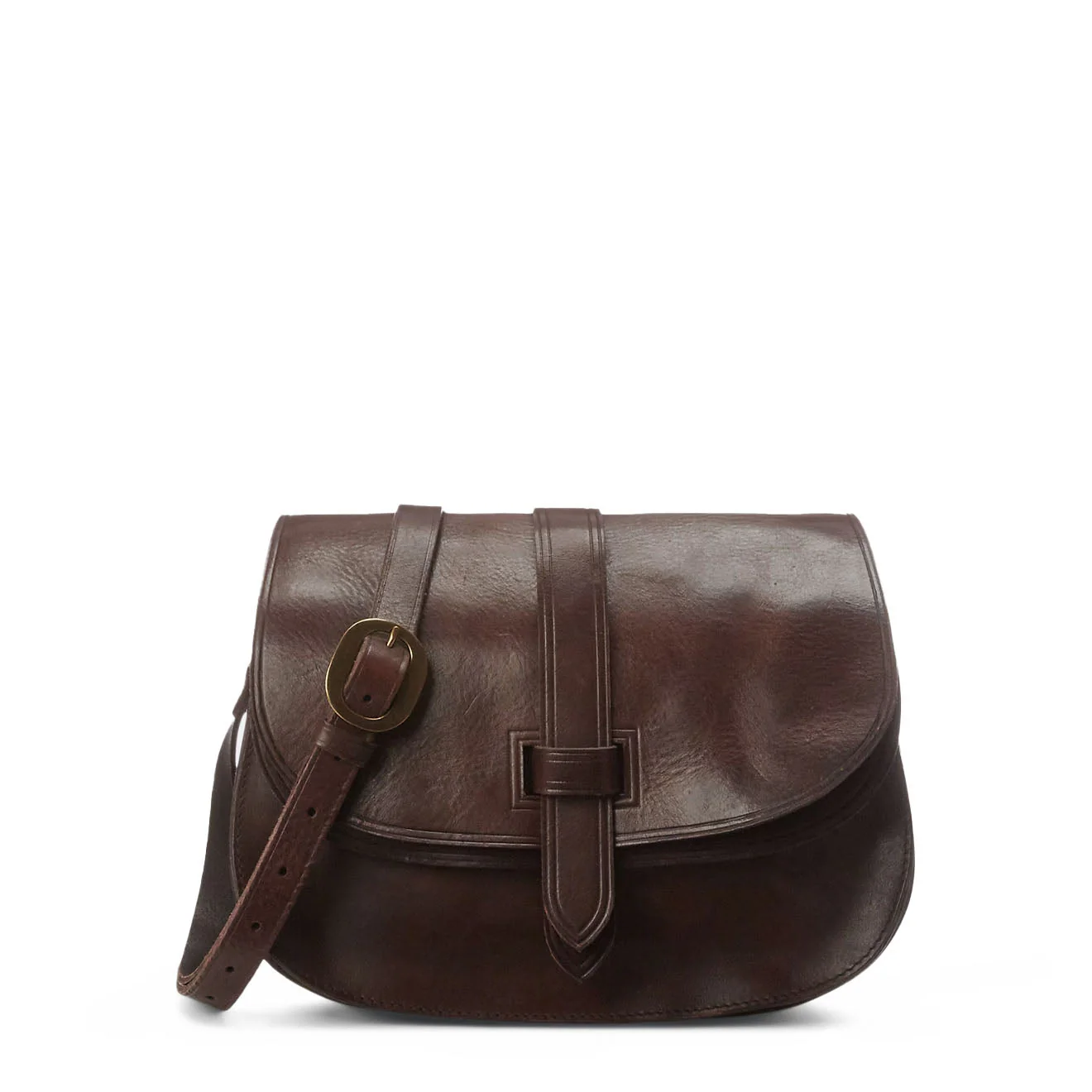 RRL By Ralph Lauren Leather Crossbody Bag Dark Brown