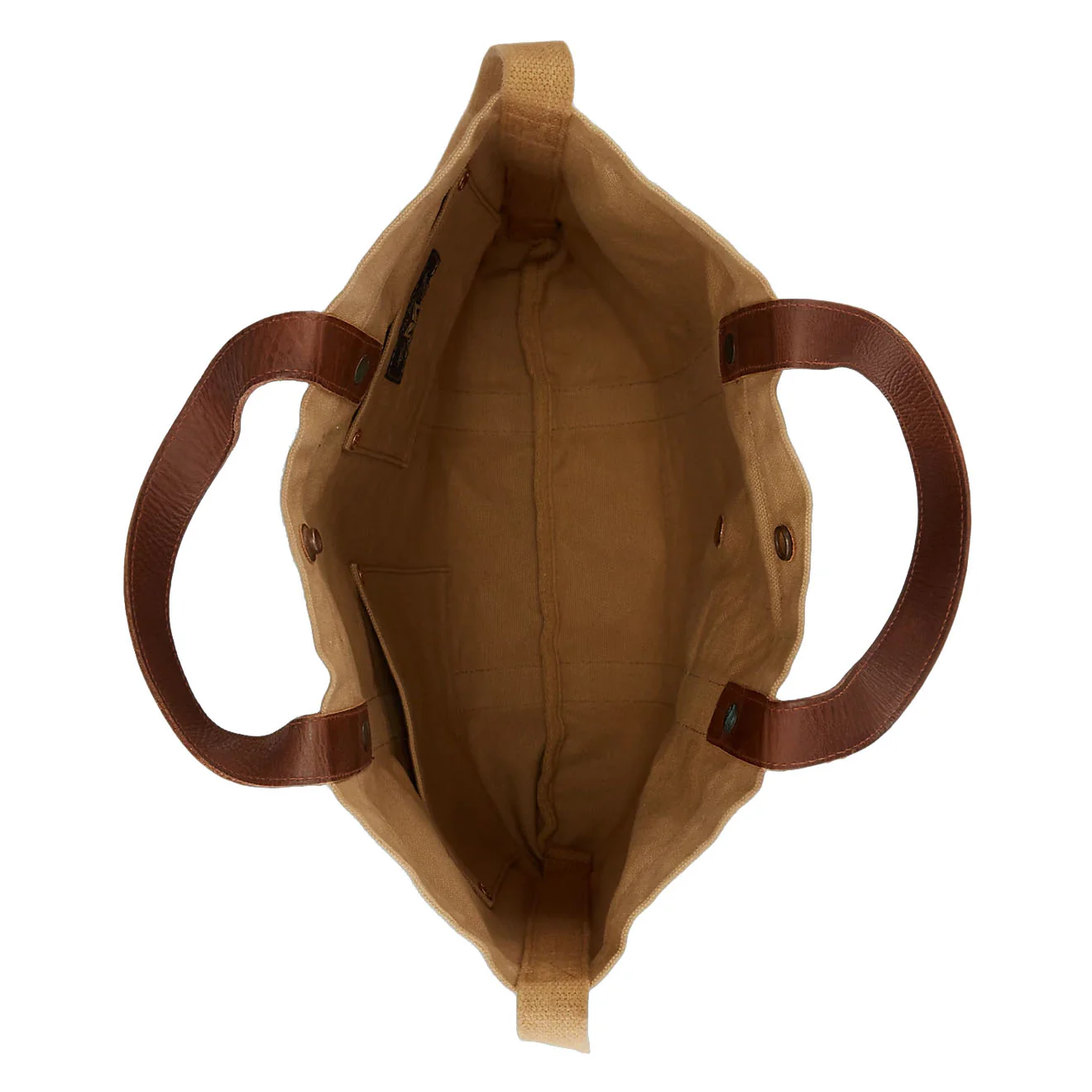 RRL by Ralph Lauren Leather-Trim Canvas Tote Khaki/Brown - Image 3