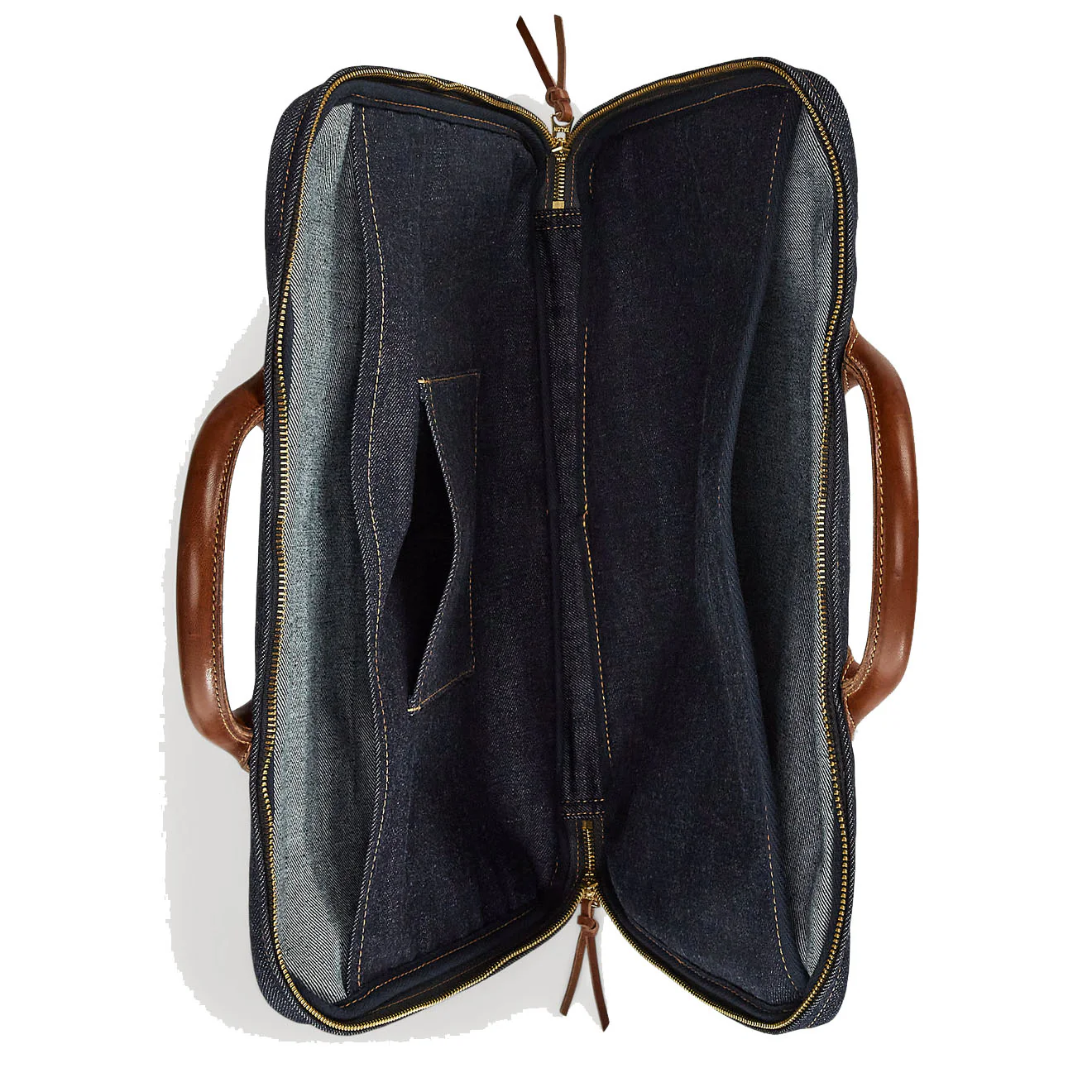 RRL by Ralph Lauren Leather-Trim Denim Briefcase Indigo - Image 4