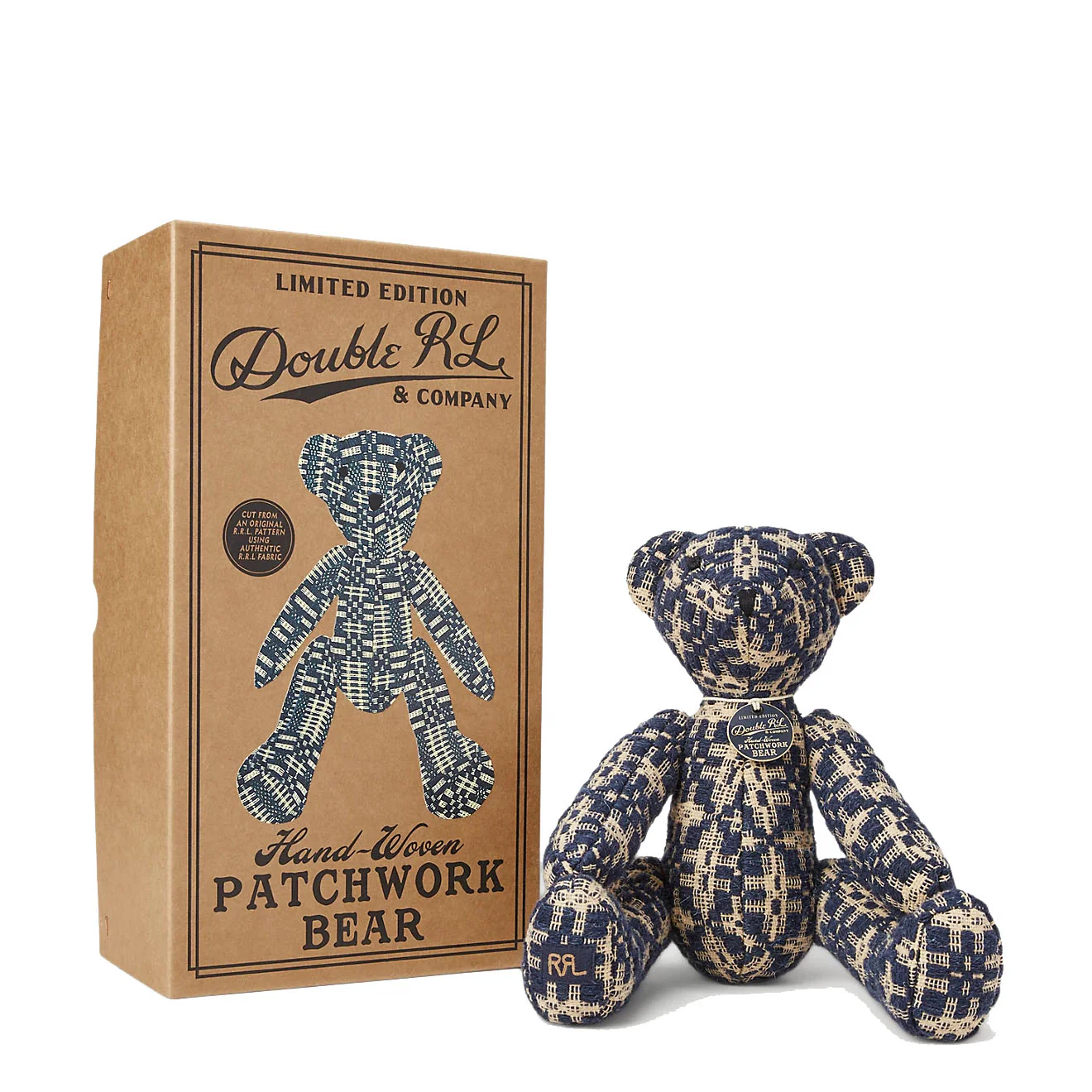 RRL by Ralph Lauren Limited-Edition Handwoven Bear Blue/Cream - Image 2