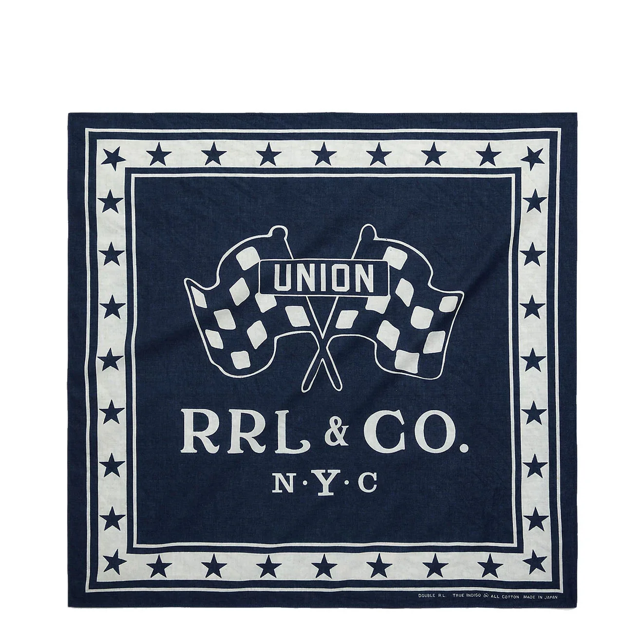RRL by Ralph Lauren Logo Cotton Bandana Indigo/Cream