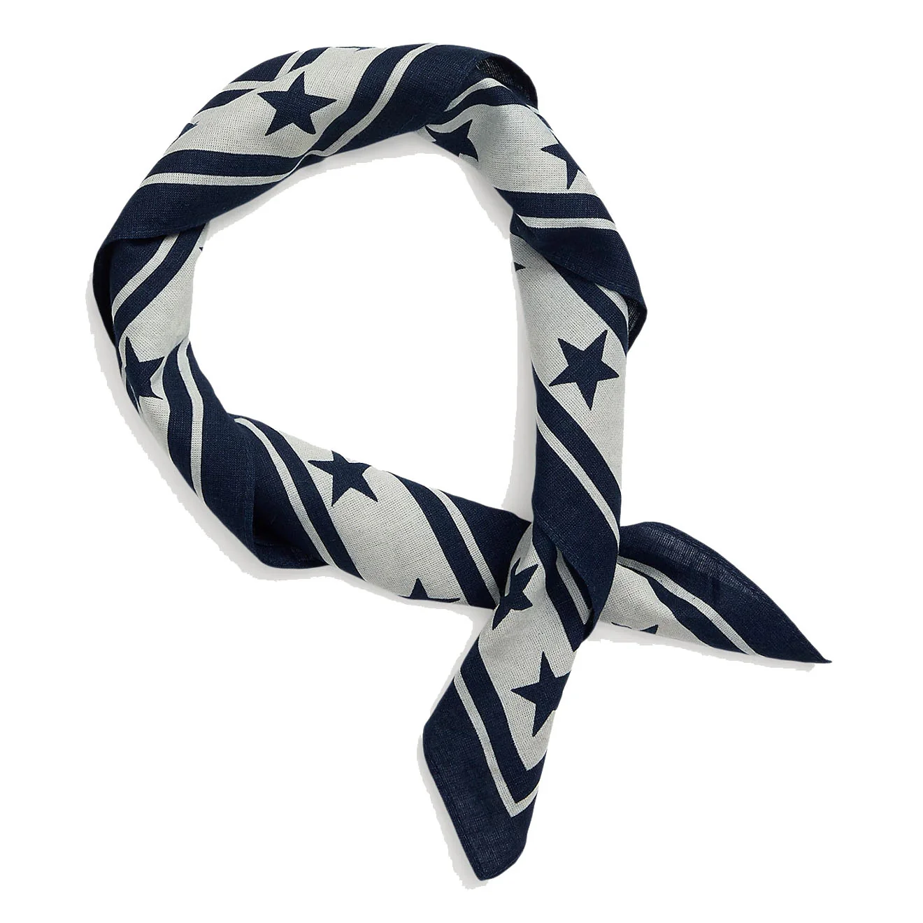 RRL by Ralph Lauren Logo Cotton Bandana Indigo/Cream - Image 2