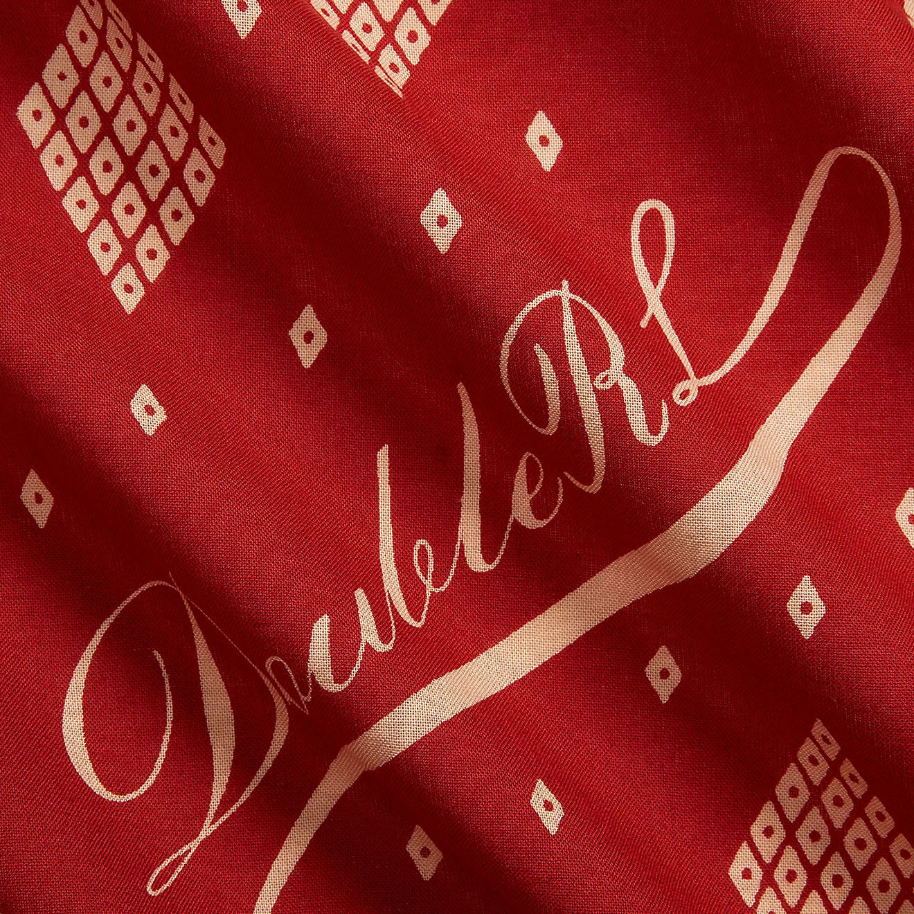 RRL by Ralph Lauren Logo Cotton Bandana Turkey Red/Cream - Image 2