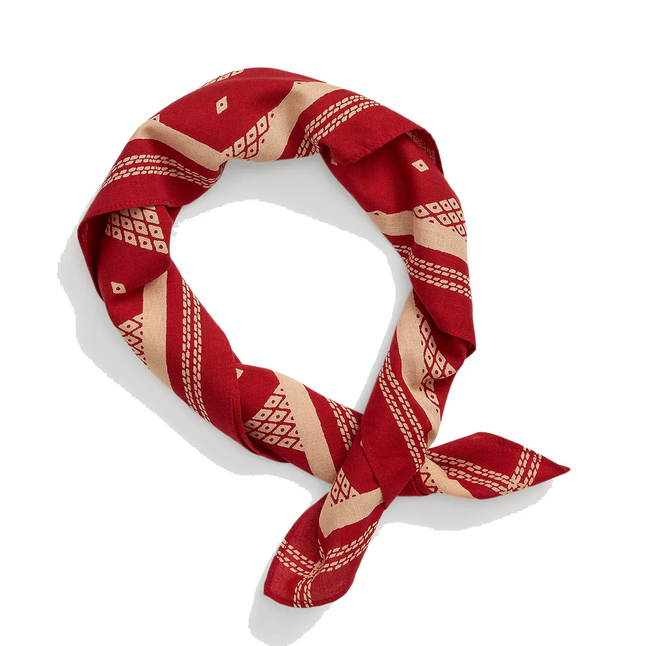RRL by Ralph Lauren Logo Cotton Bandana Turkey Red/Cream - Image 3