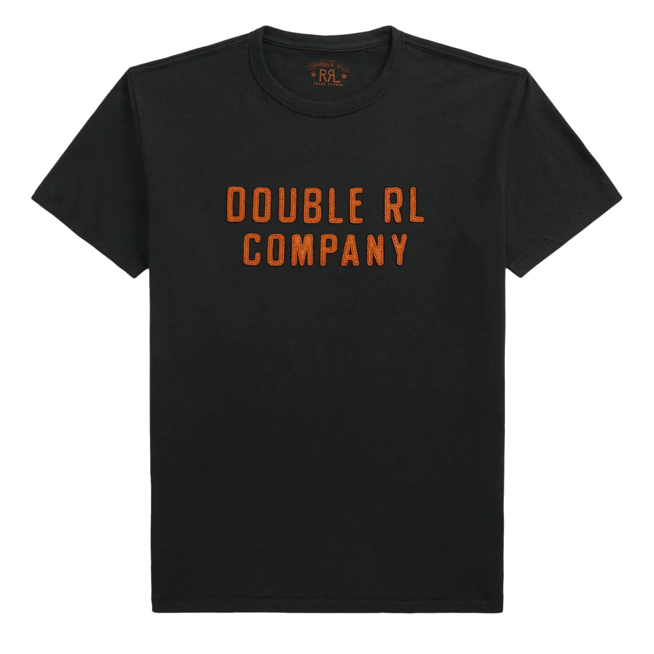 RRL By Ralph Lauren Logo Cotton-Hemp Jersey T-Shirt Faded Black Canvas