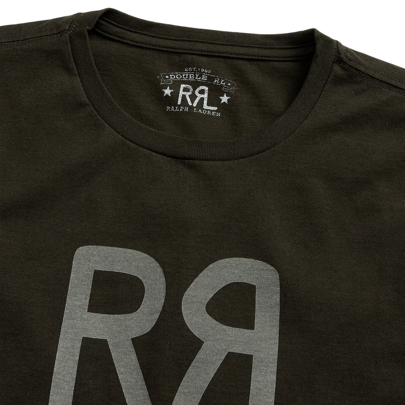 RRL by Ralph Lauren Logo Jersey T-Shirt Faded Black Canvas - Image 4