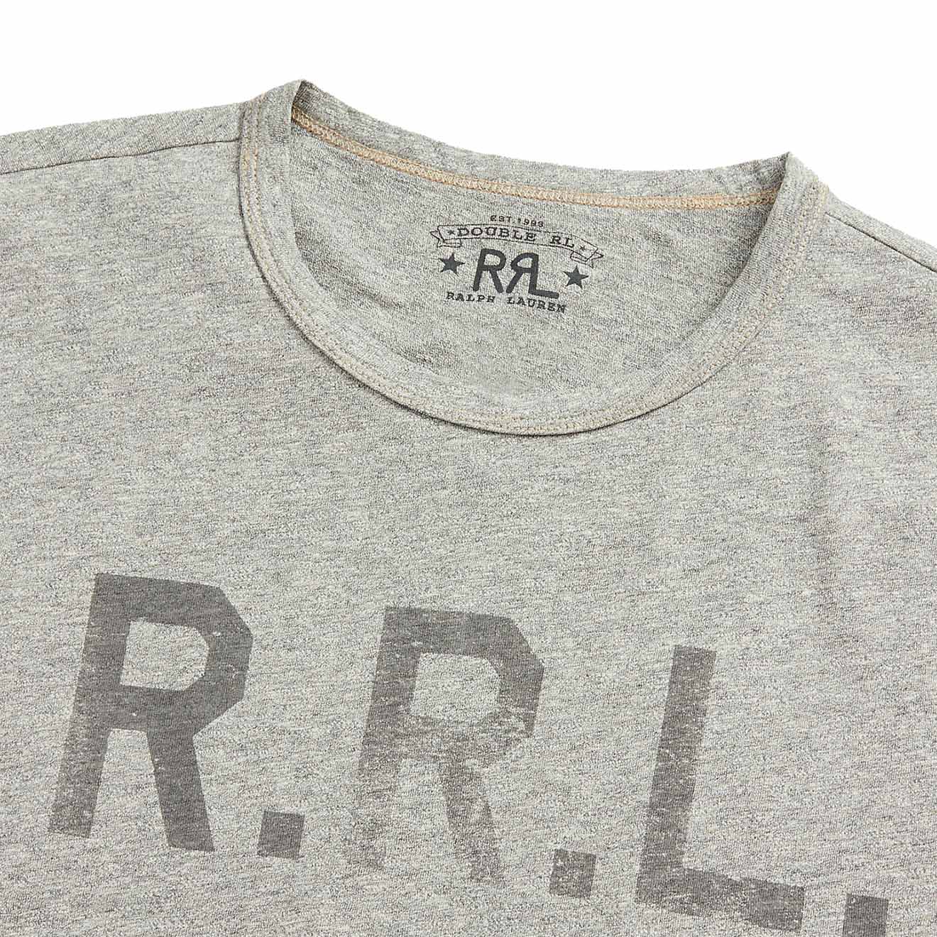 RRL by Ralph Lauren Logo Jersey T-Shirt Heather Grey - Image 3