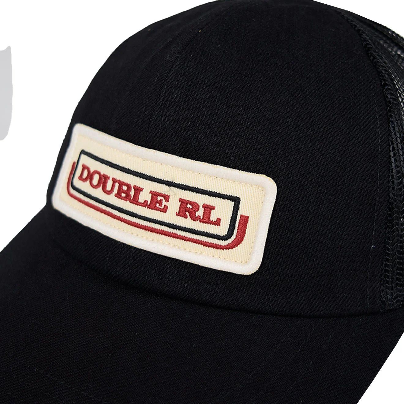RRL By Ralph Lauren Logo Patch Denim Trucker Cap Black - Image 3