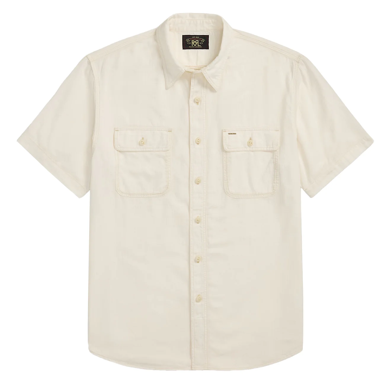 RRL By Ralph Lauren Matlock S/S Short Sleeve Sport Shirt Natural / Off-White