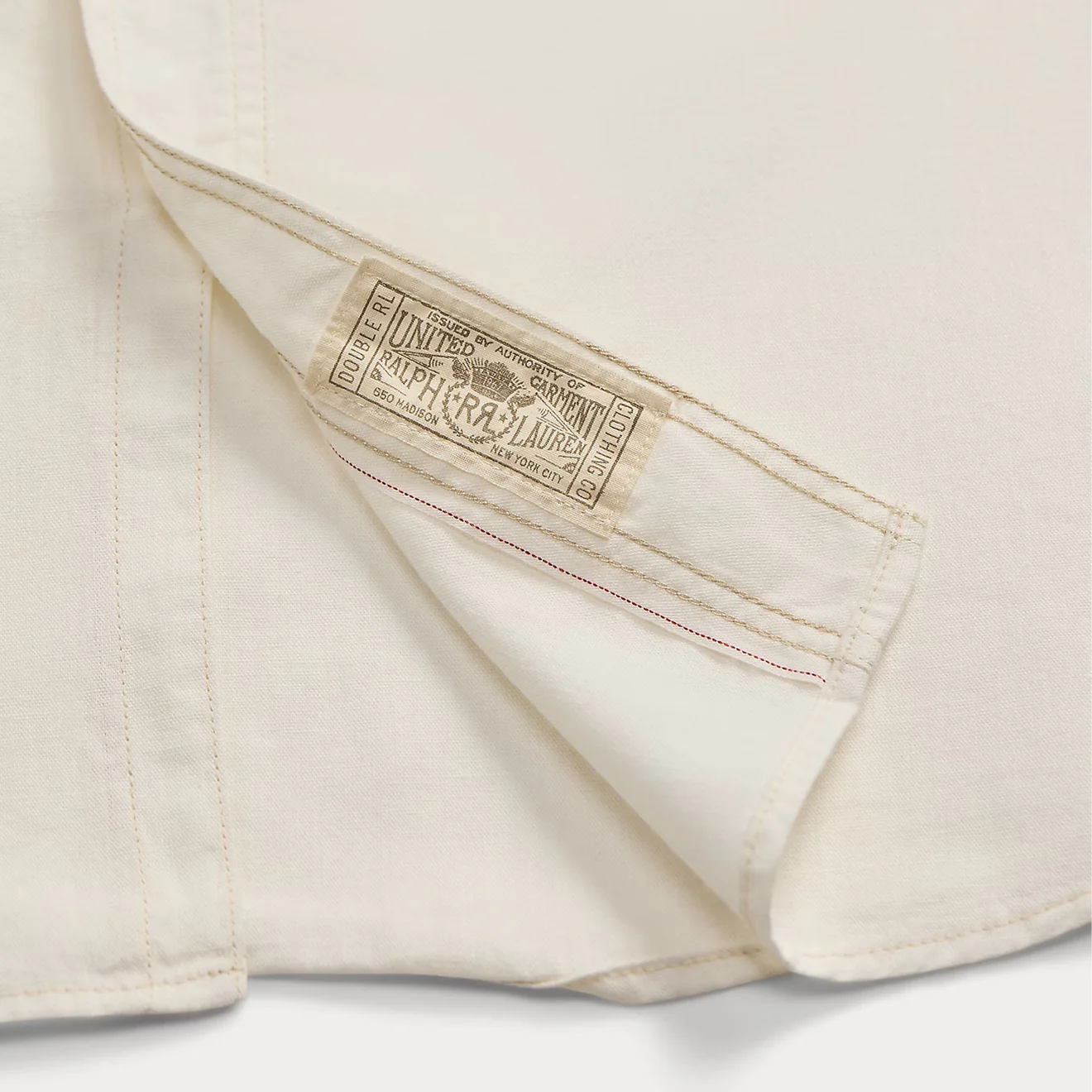 RRL By Ralph Lauren Matlock S/S Short Sleeve Sport Shirt Natural / Off-White - Image 4