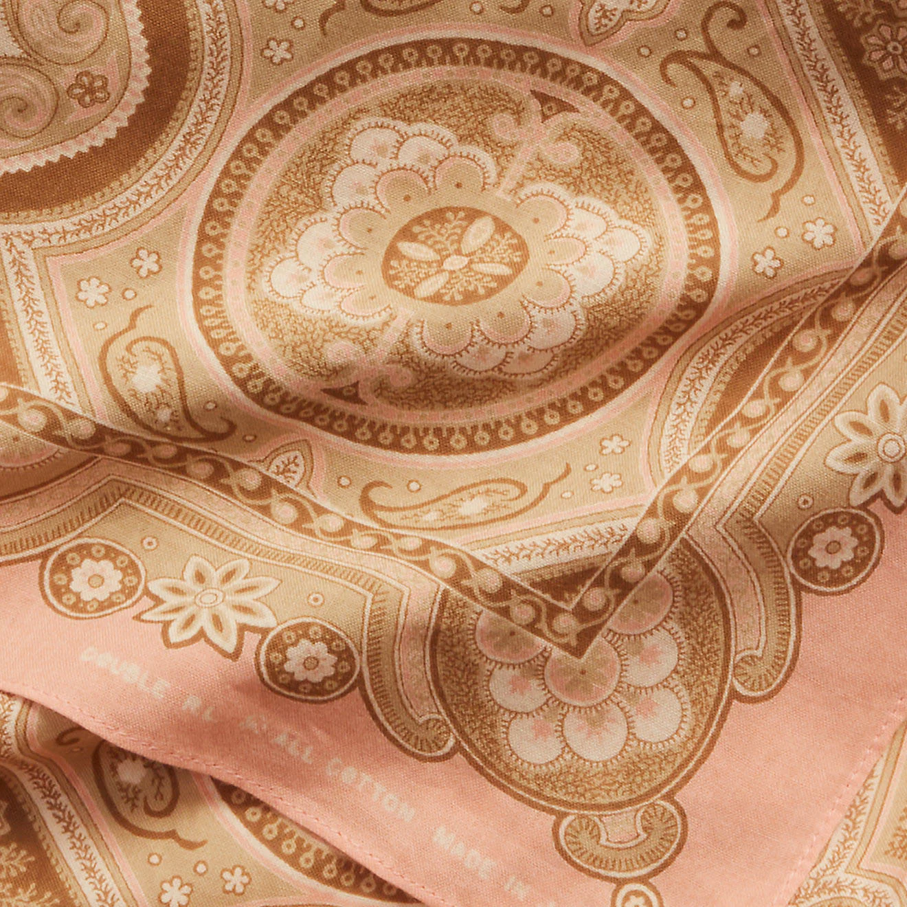 RRL by Ralph Lauren Medallion-Print Cotton Scarf Faded Pink / Cream / Brown - Image 2