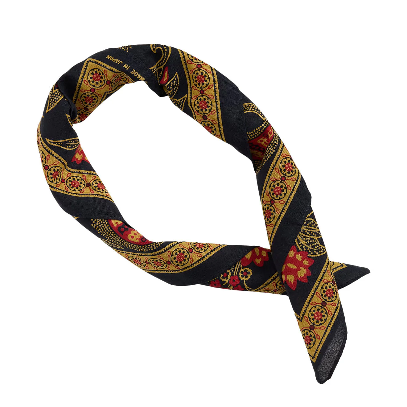 RRL By Ralph Lauren Motorcyclist-Print Cotton Bandanna Navy/Yellow/Red - Image 2