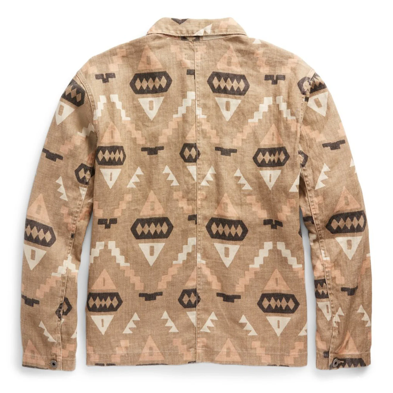RRL by Ralph Lauren Print Linen Chore Jacket Stone / Green / Burnt Sienna - Image 2