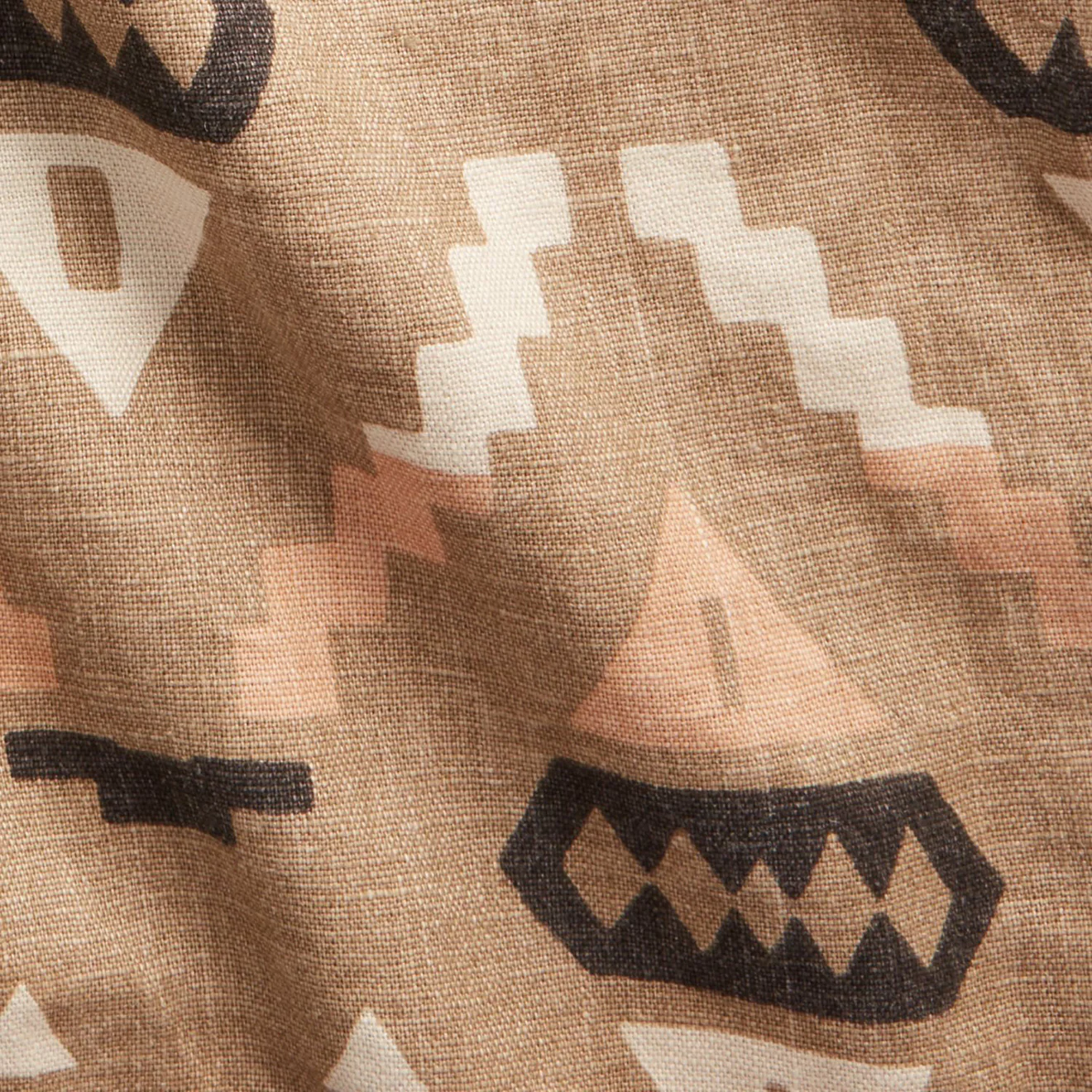 RRL by Ralph Lauren Print Linen Chore Jacket Stone / Green / Burnt Sienna - Image 3