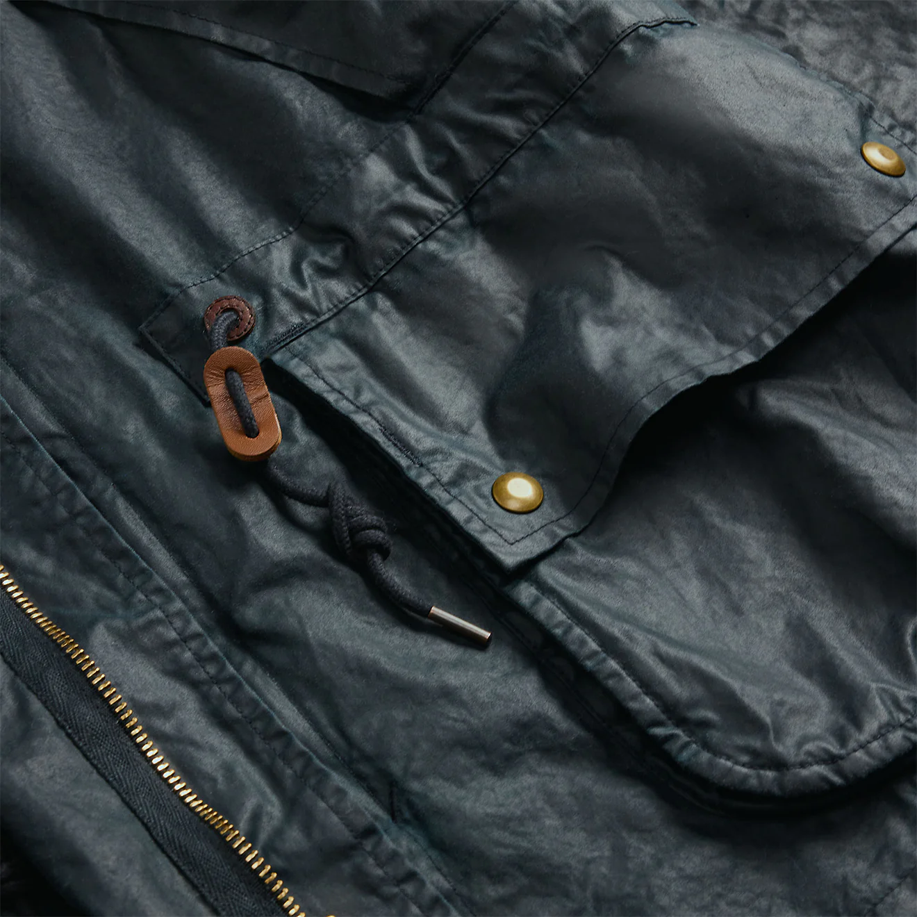 RRL by Ralph Lauren Oilcloth Hooded Jacket Vintage Navy - Image 4