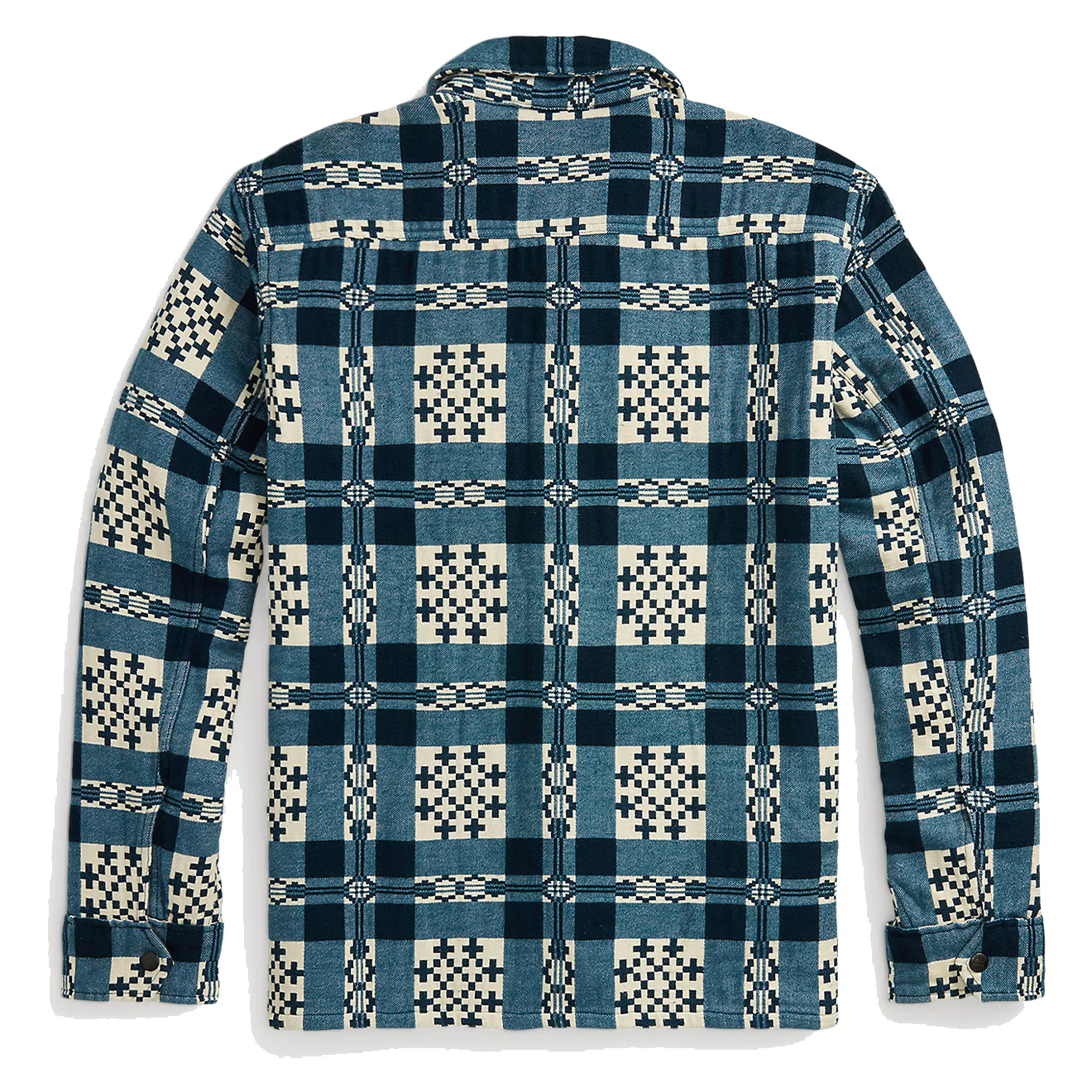 RRL by Ralph Lauren Patterned Jacquard Overshirt Cream/Navy - Image 2